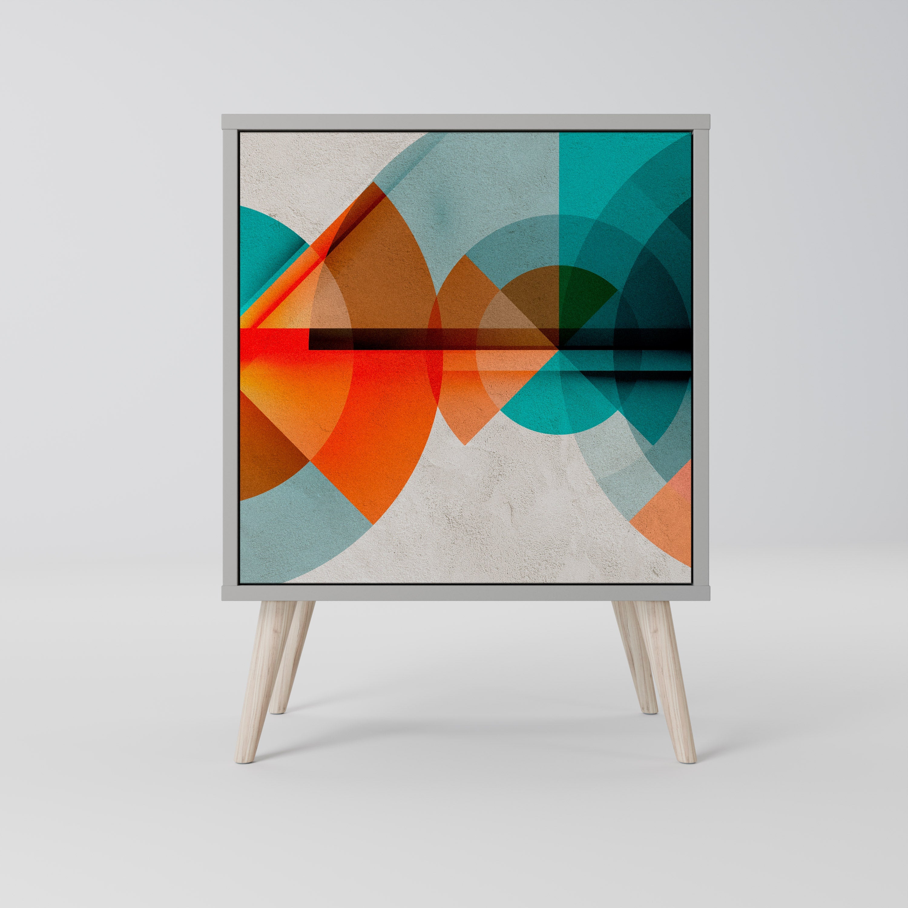 CIRCULAR RHAPSODY Aparador de 1 Porta em Acabamento Cinzento