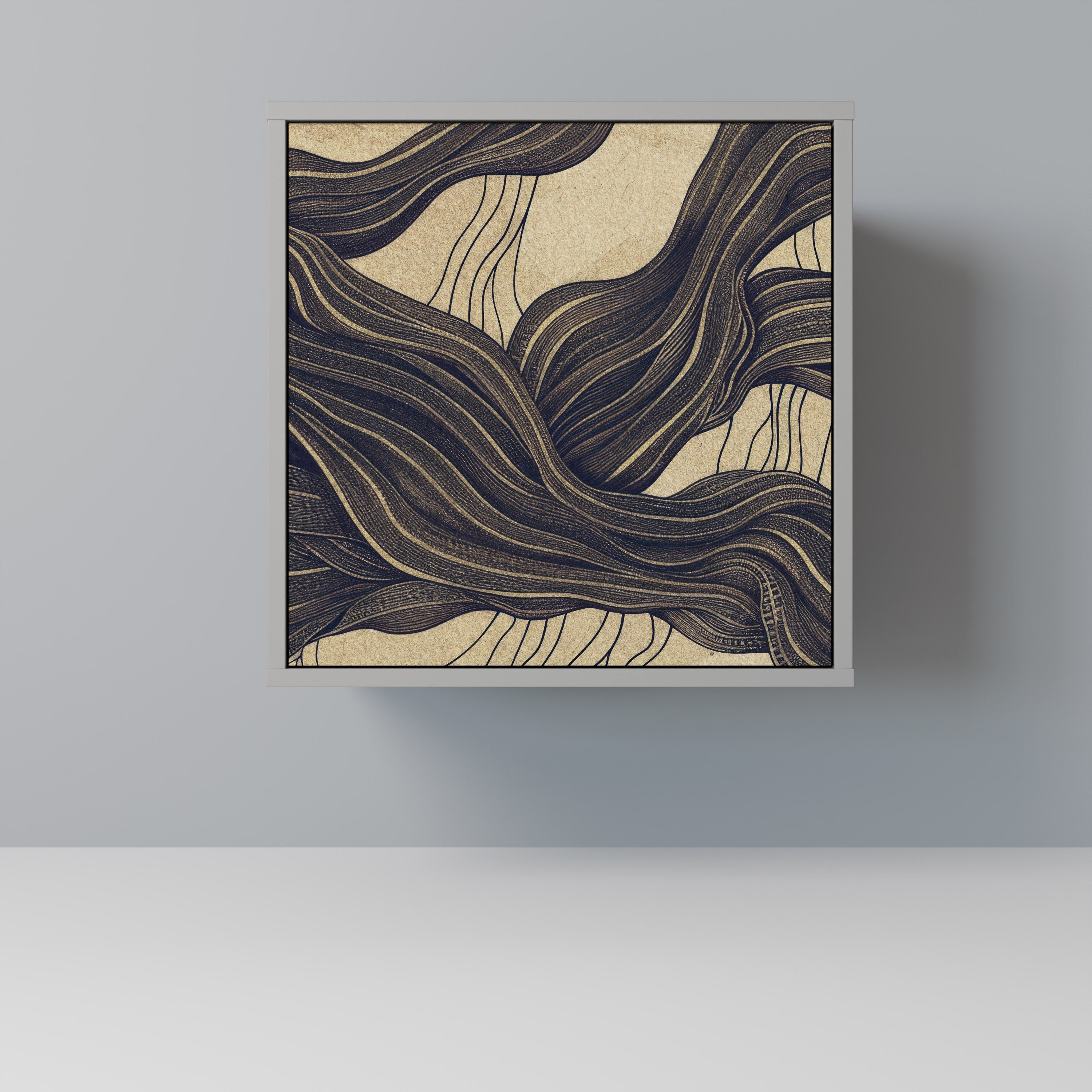 UNIFIED FRAGMENTS Aparador de 1 Porta em Acabamento Cinzento