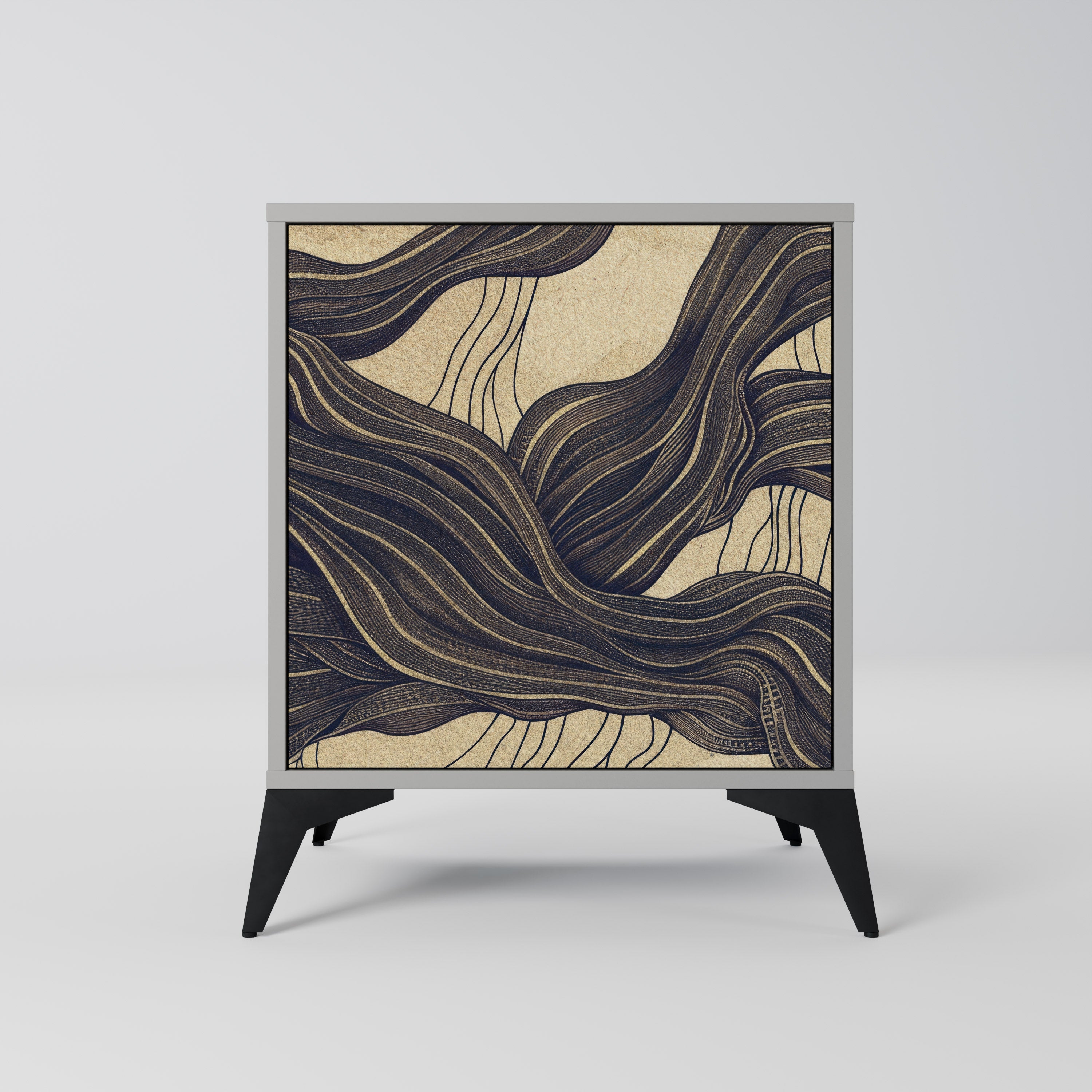 UNIFIED FRAGMENTS Aparador de 1 Porta em Acabamento Cinzento