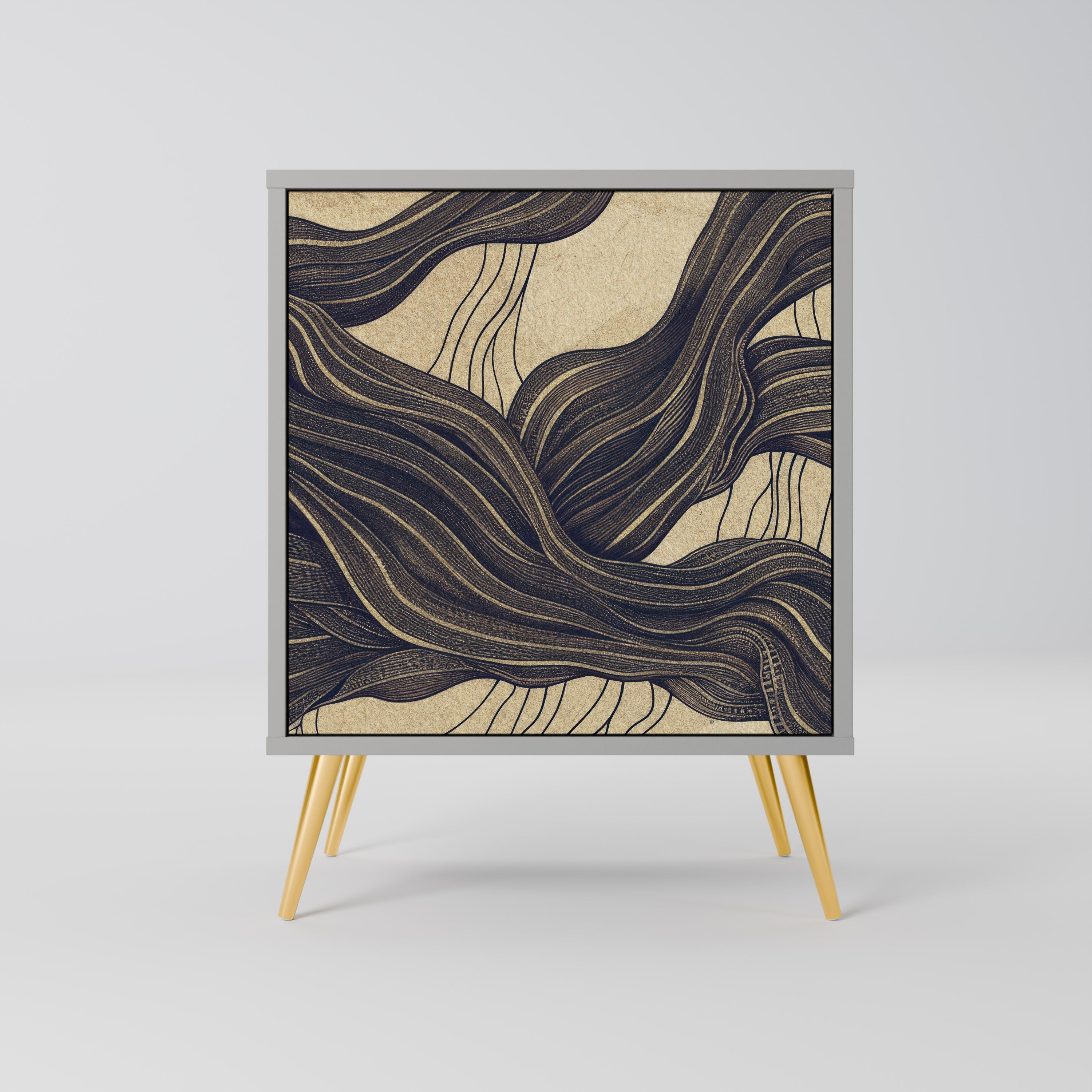 UNIFIED FRAGMENTS Aparador de 1 Porta em Acabamento Cinzento