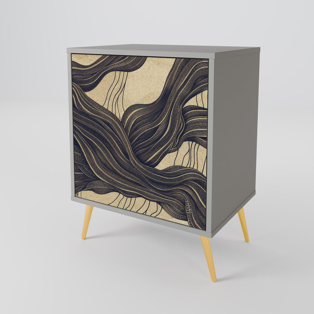 UNIFIED FRAGMENTS Aparador de 1 Porta em Acabamento Cinzento