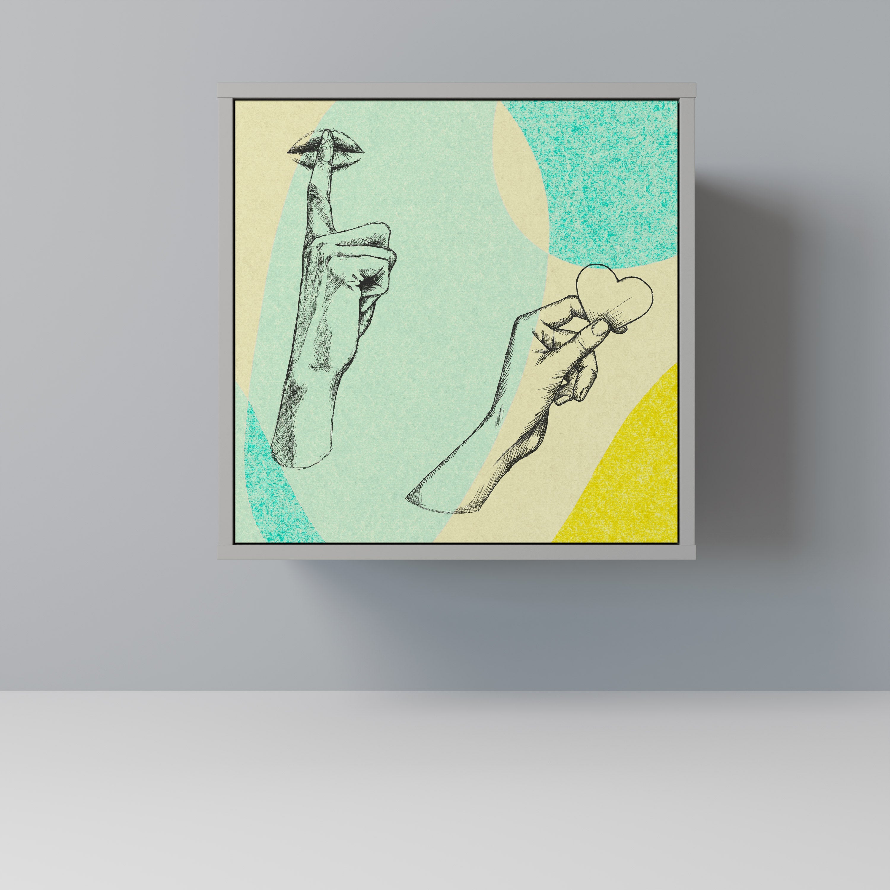 BODY LANGUAGE Aparador de 1 Porta em Acabamento Cinzento