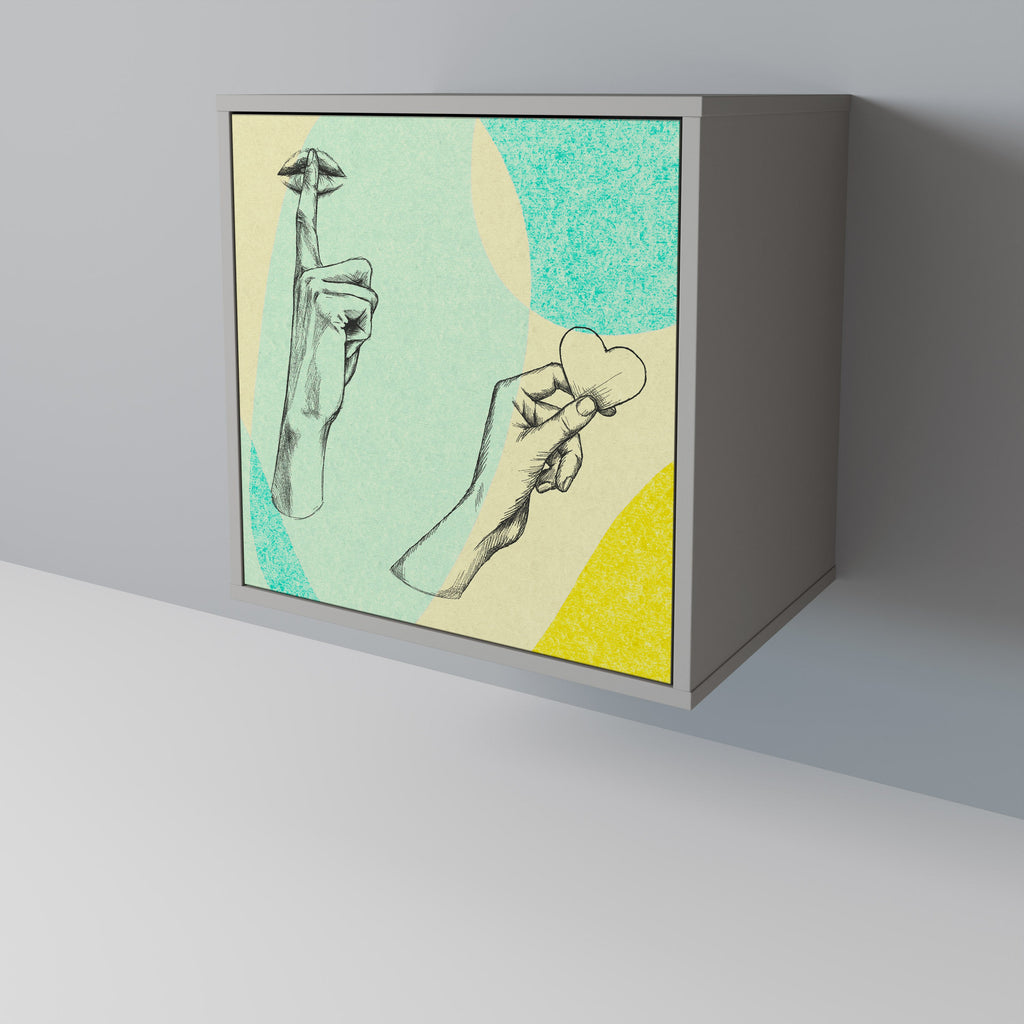 BODY LANGUAGE Aparador de 1 Porta em Acabamento Cinzento