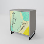 BODY LANGUAGE Aparador de 1 Porta em Acabamento Cinzento