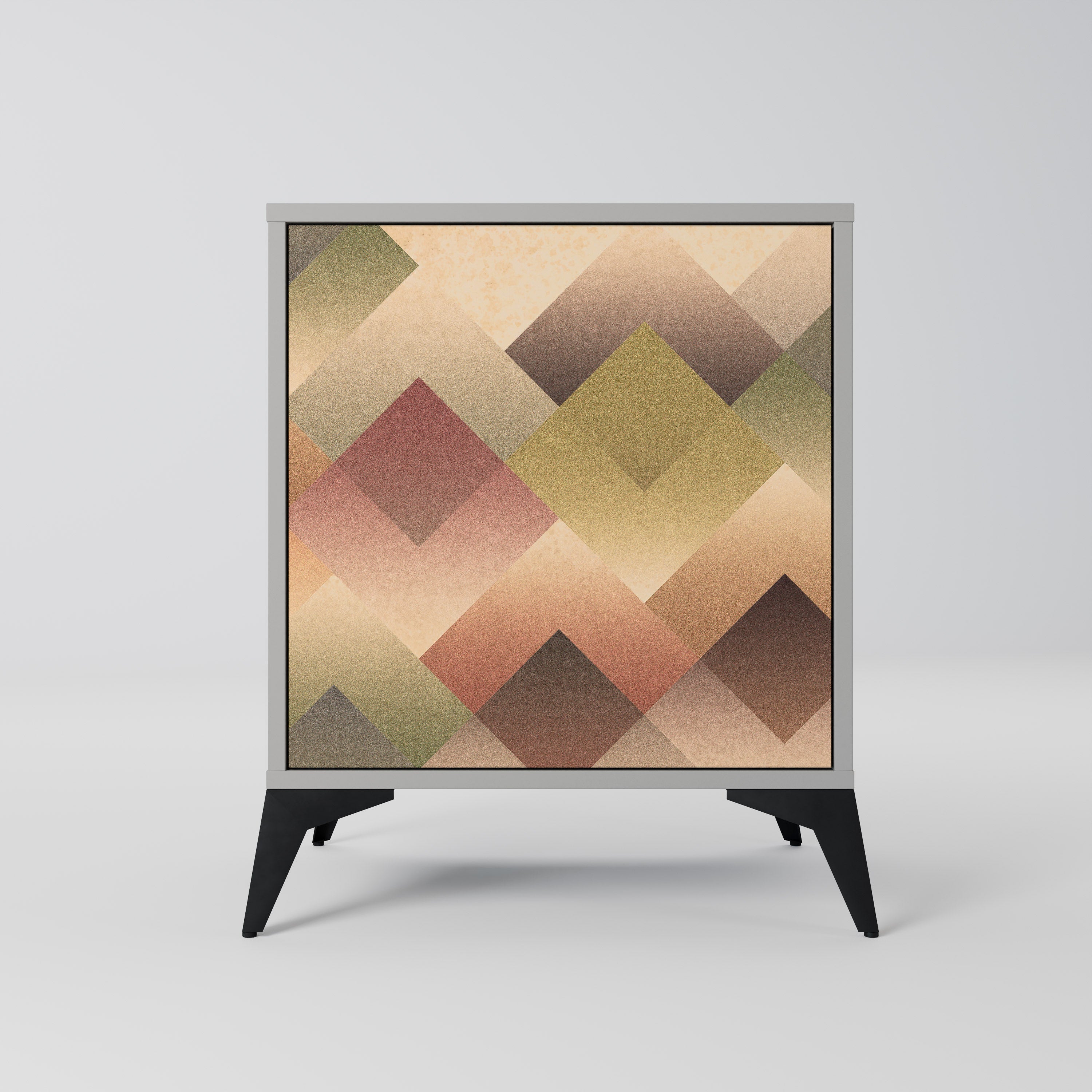 GEOMETRIC FUSION 1-Door Sideboard in Grey Finish