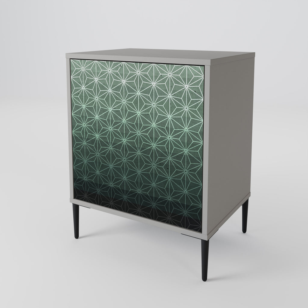 ORNAMENTAL GLIMMER 1-Door Sideboard in Grey Finish