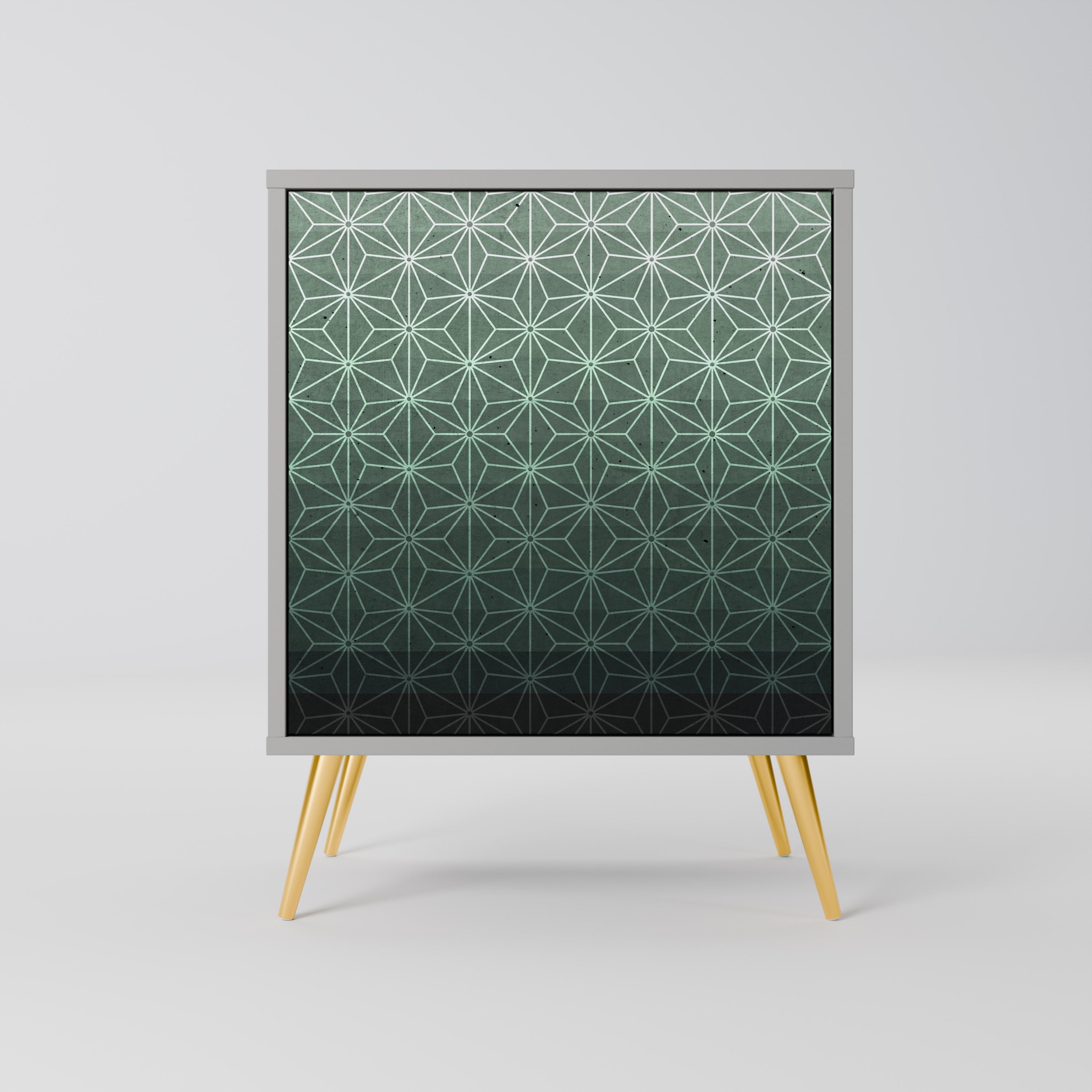 ORNAMENTAL GLIMMER 1-Door Sideboard in Grey Finish