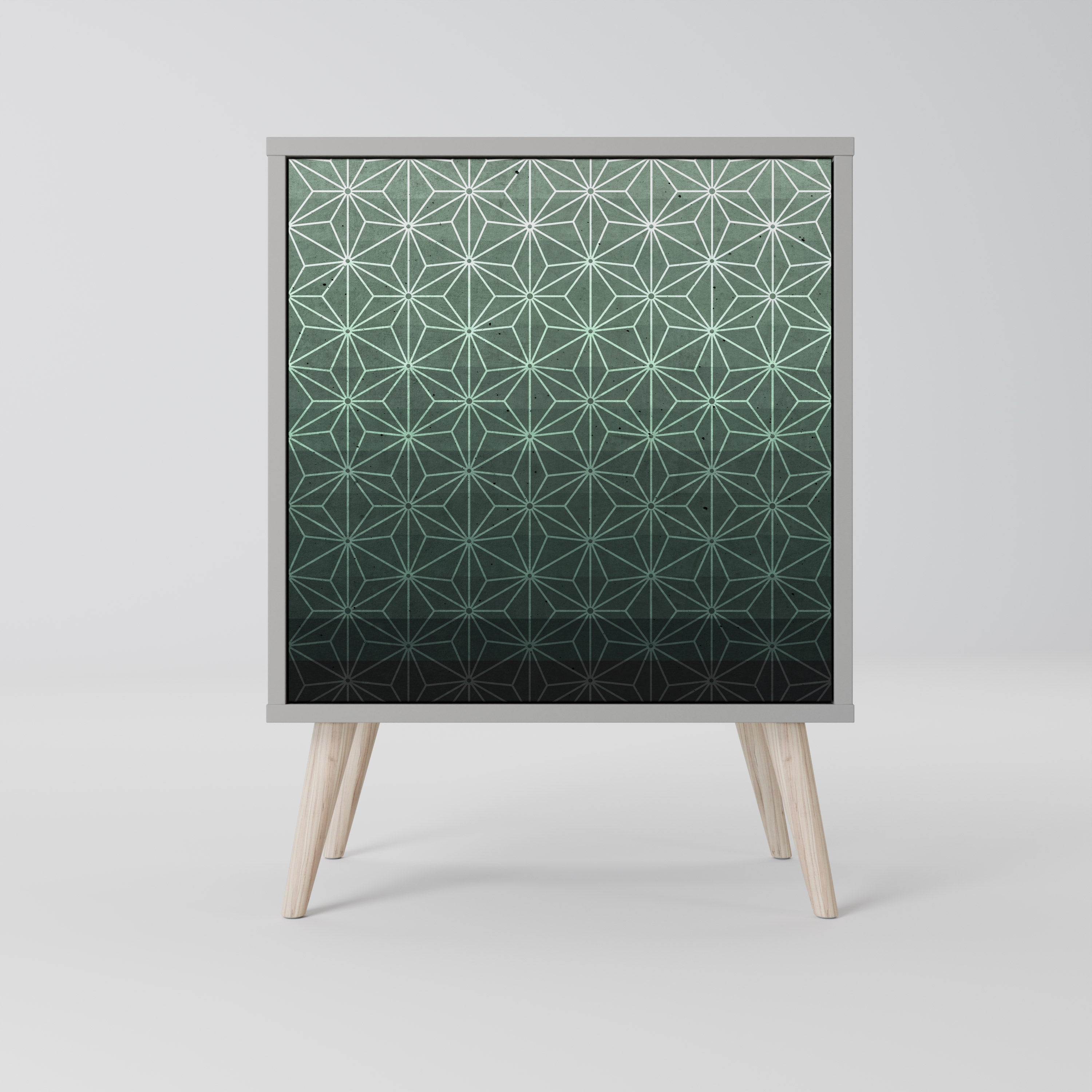 ORNAMENTAL GLIMMER 1-Door Sideboard in Grey Finish