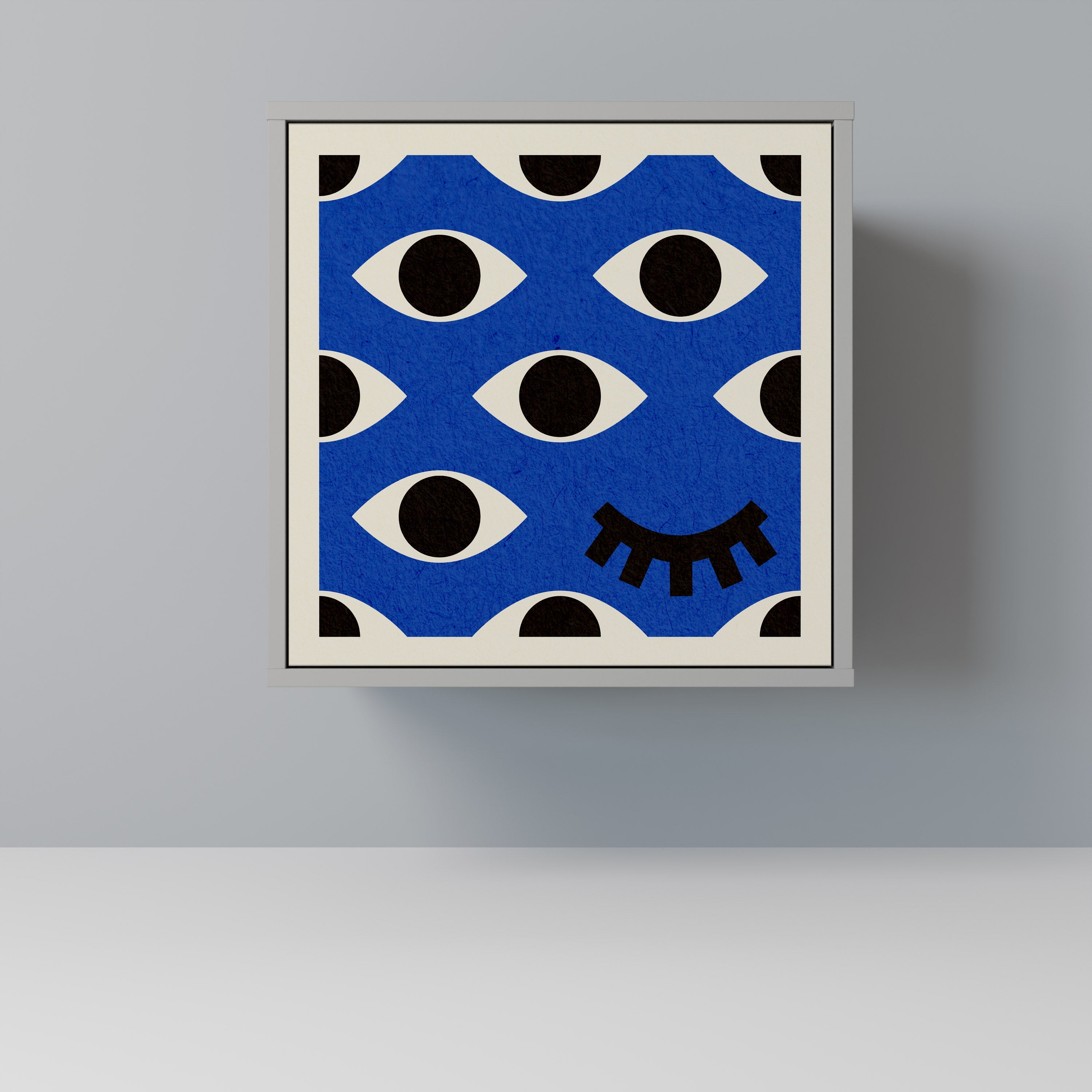 GEOMETRIC EYES Aparador de 1 Porta em Acabamento Cinzento