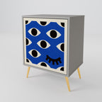 GEOMETRIC EYES 1-Door Sideboard in Grey Finish