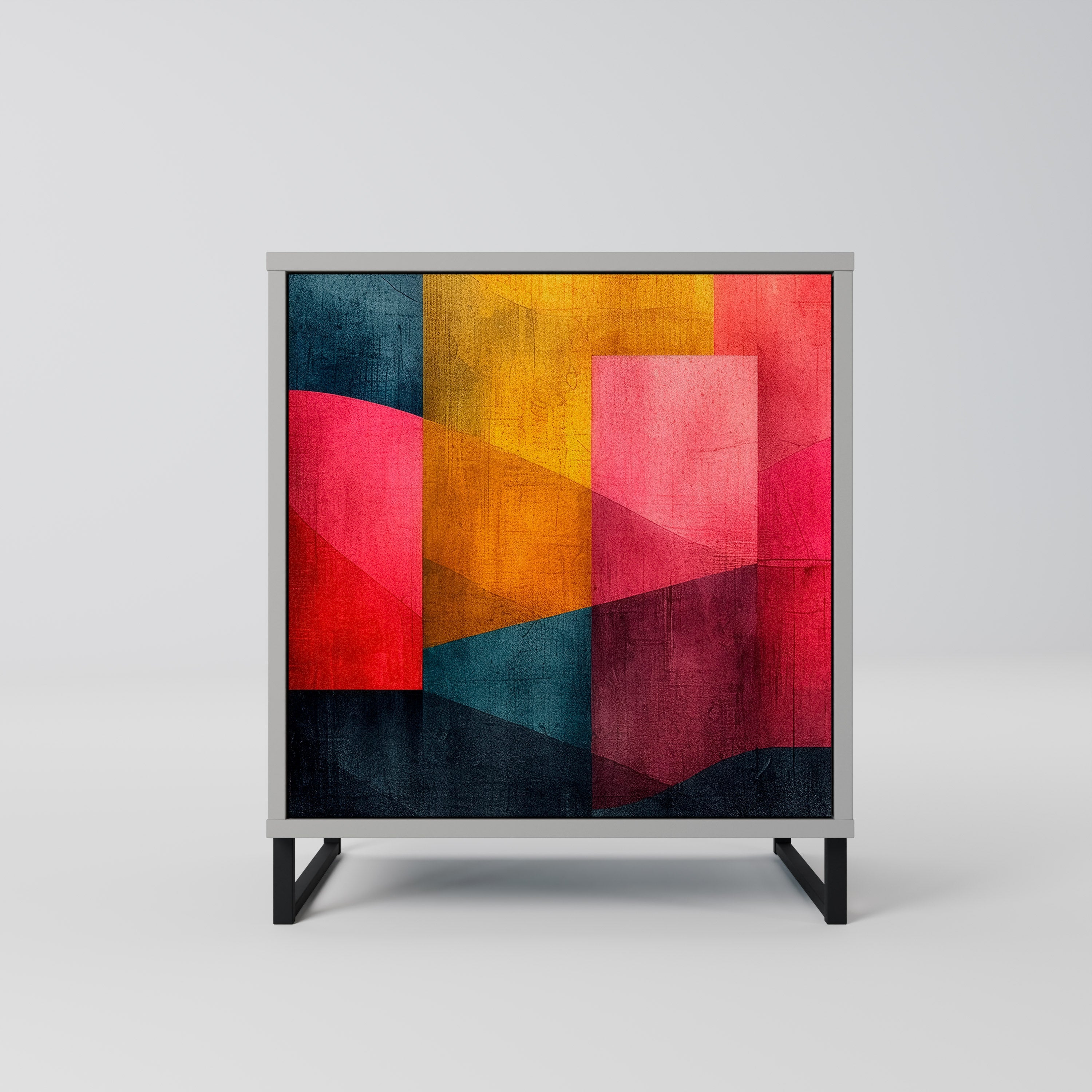 COLORFUL SOUNDS Aparador de 1 Porta em Acabamento Cinzento