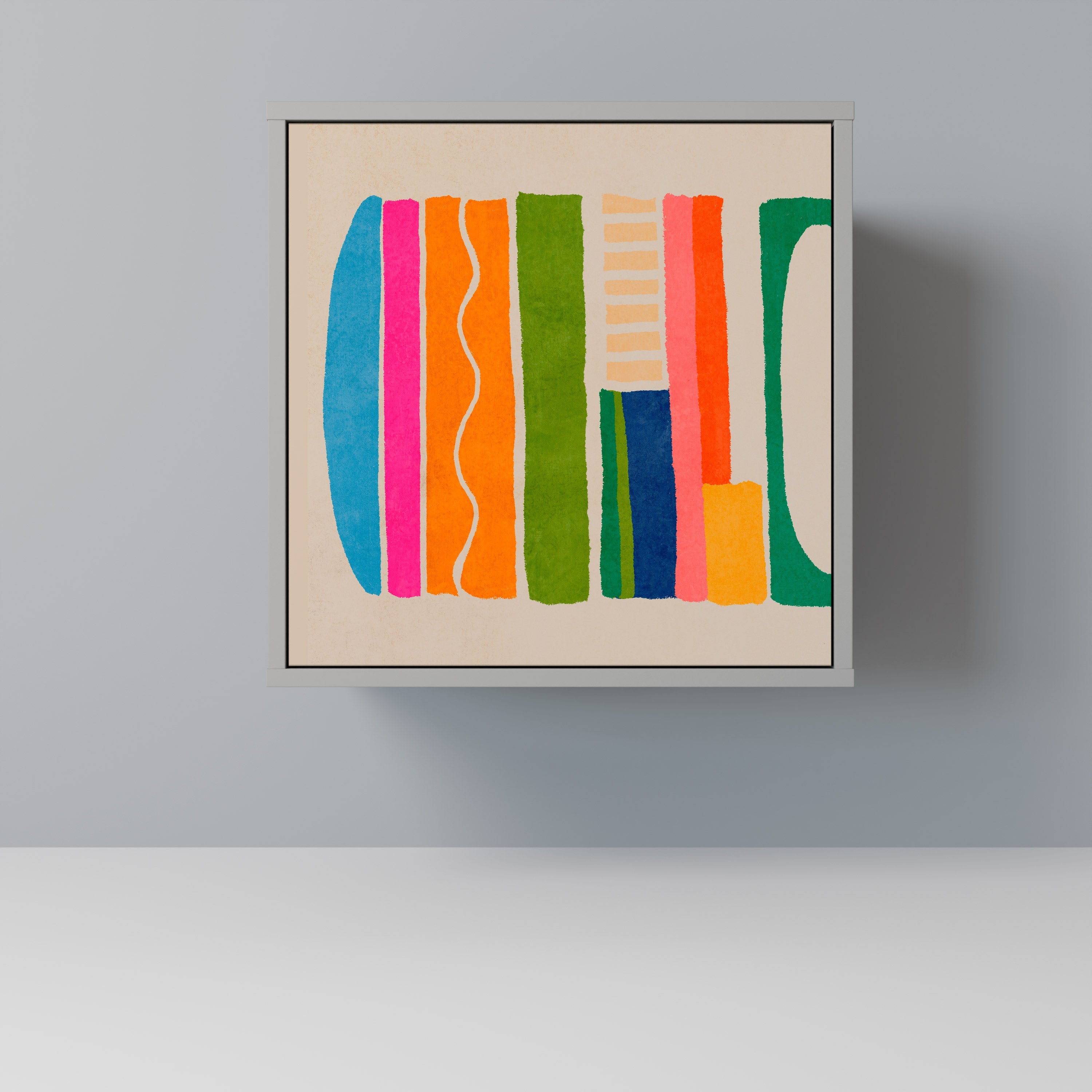 GEOMETRIC SHINE Aparador de 1 Porta em Acabamento Cinzento