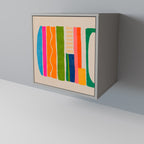 GEOMETRIC SHINE 1-Door Sideboard in Grey Finish