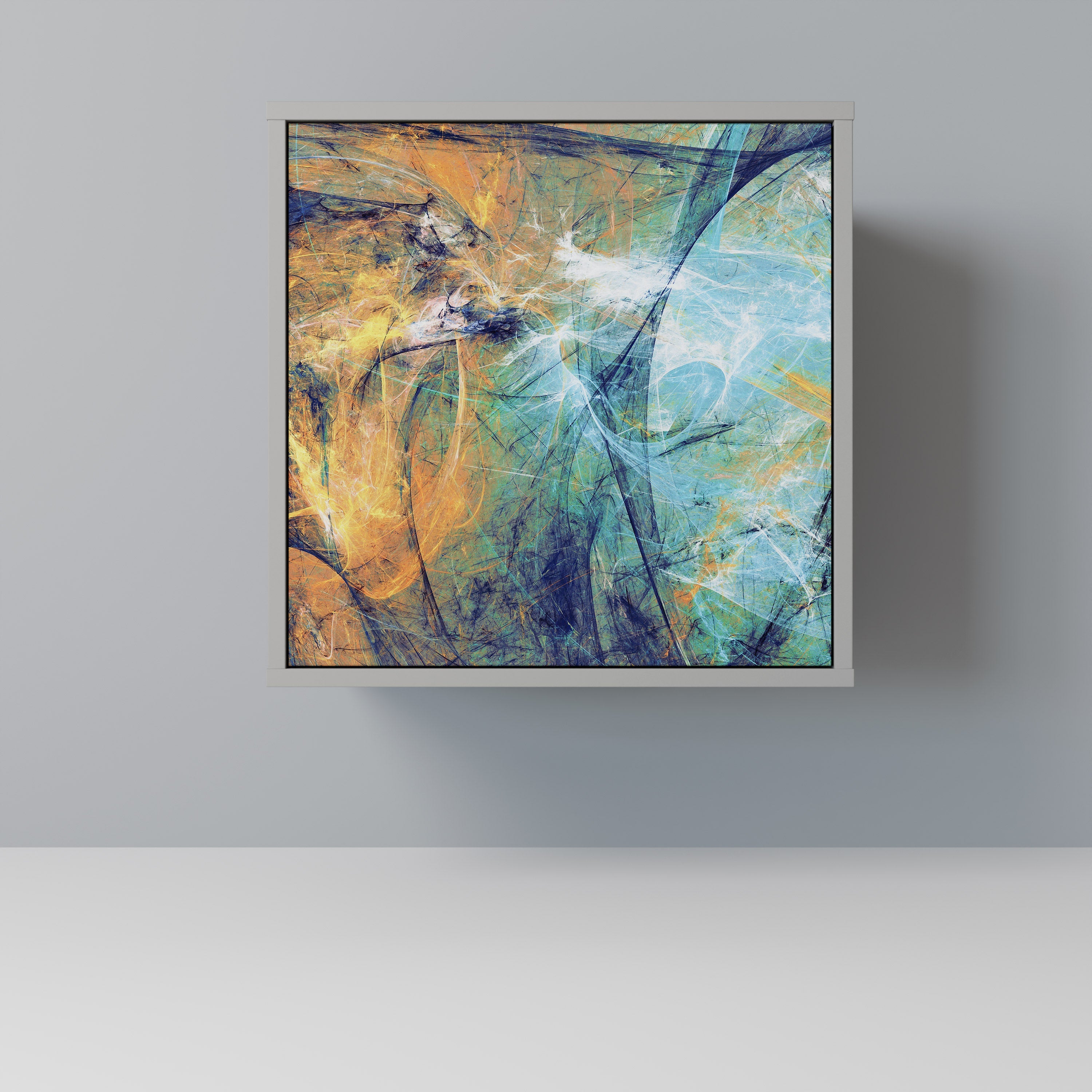 ABSTRACT THOUGHTS 1-Door Sideboard in Grey Finish