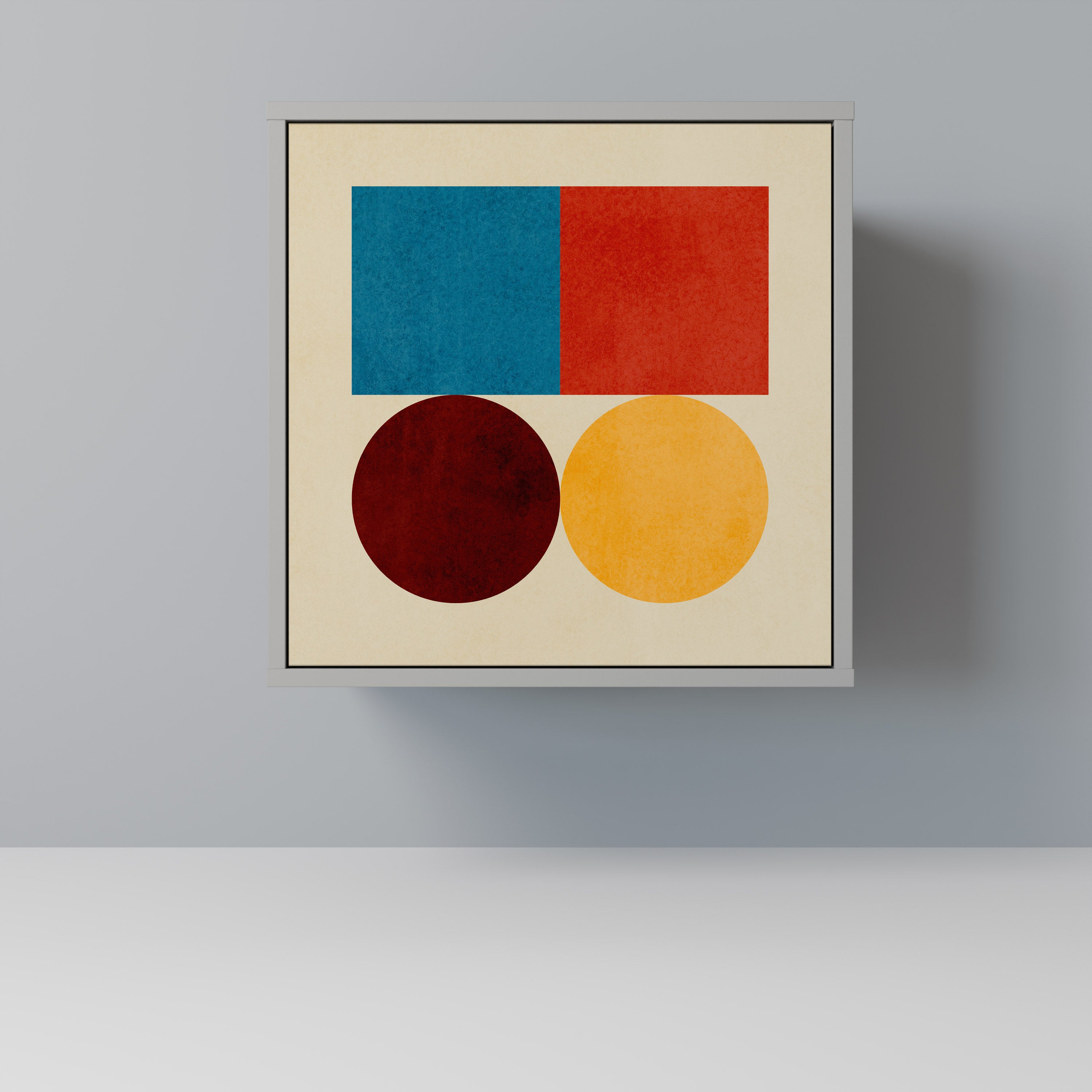 GEOMETRIC PUZZLE Aparador de 1 Porta em Acabamento Cinzento