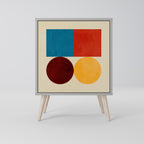 GEOMETRIC PUZZLE Aparador de 1 Porta em Acabamento Cinzento