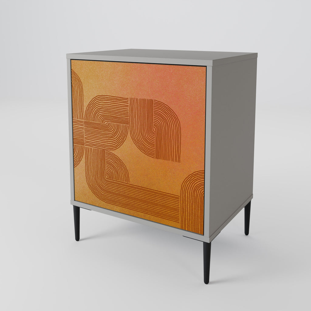 STRENGTHENING RELATION 1-Door Sideboard in Grey Finish