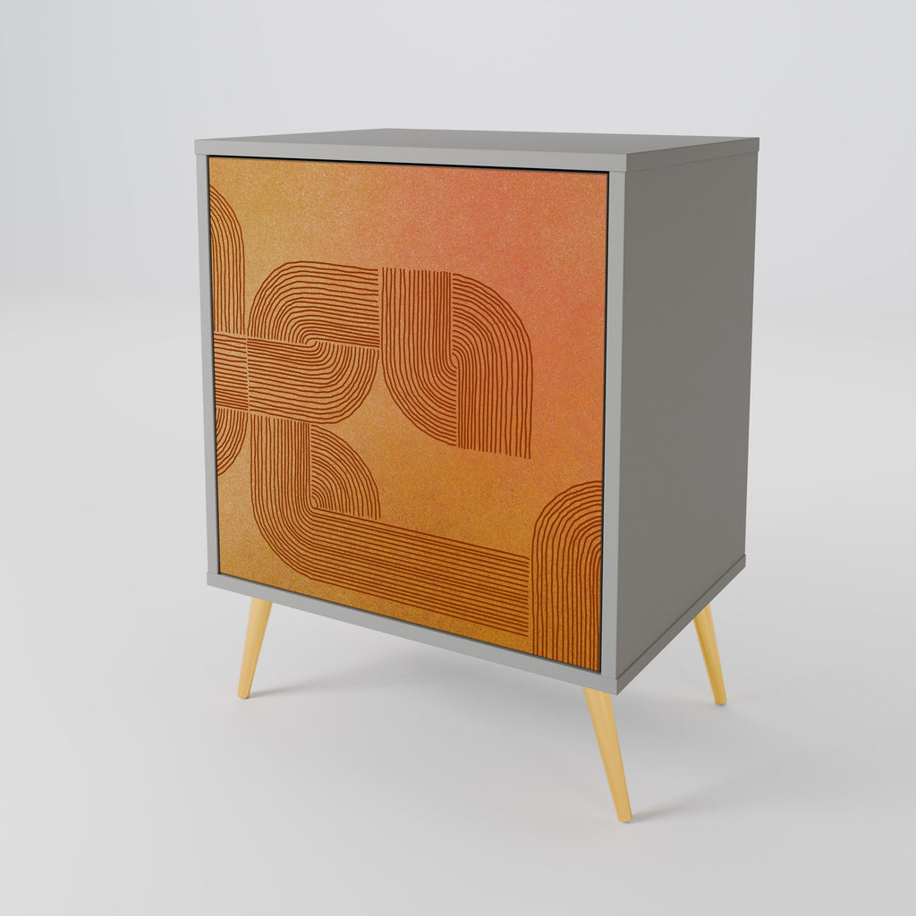 STRENGTHENING RELATION 1-Door Sideboard in Grey Finish