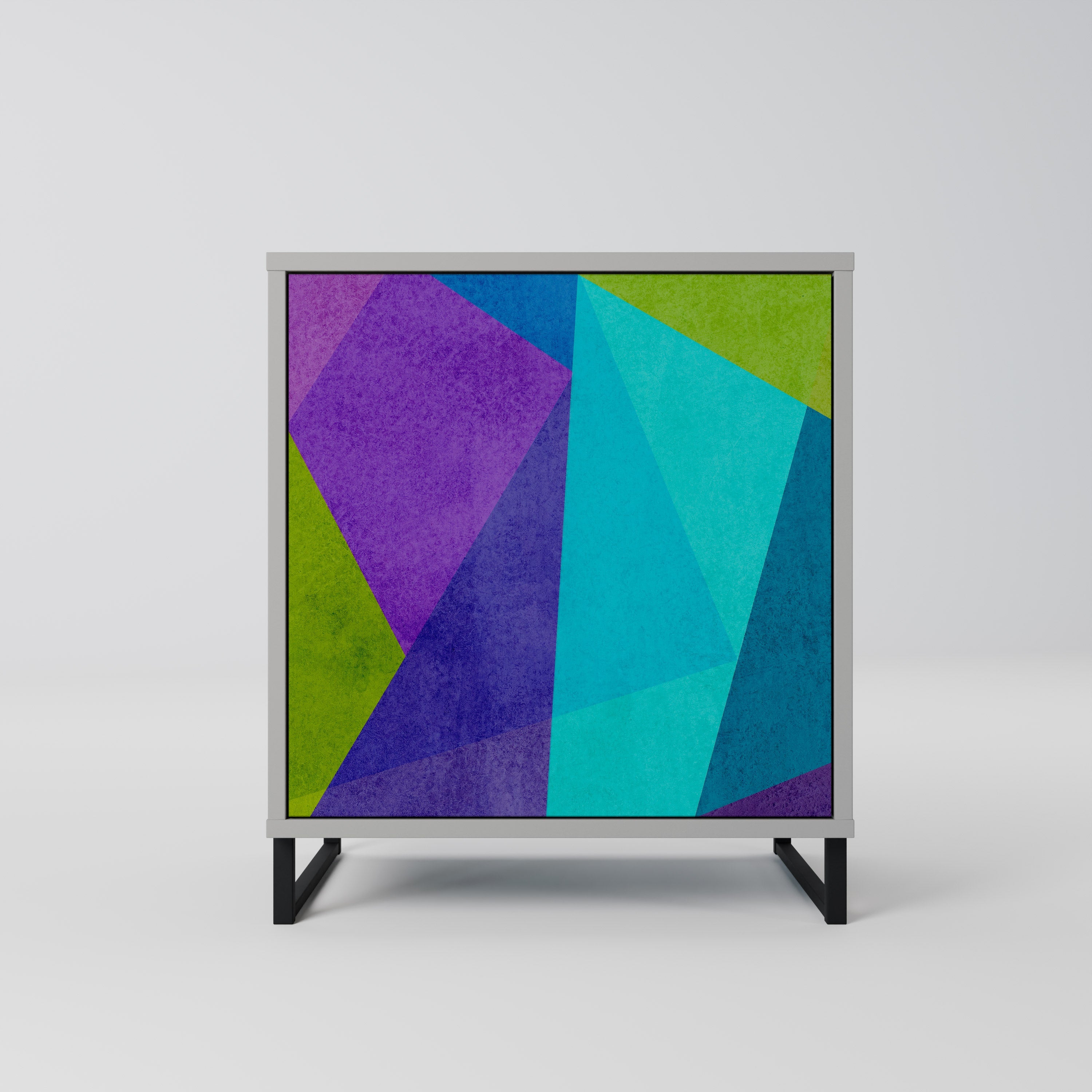 COLD SHOWCASE 1-Door Sideboard in Grey Finish