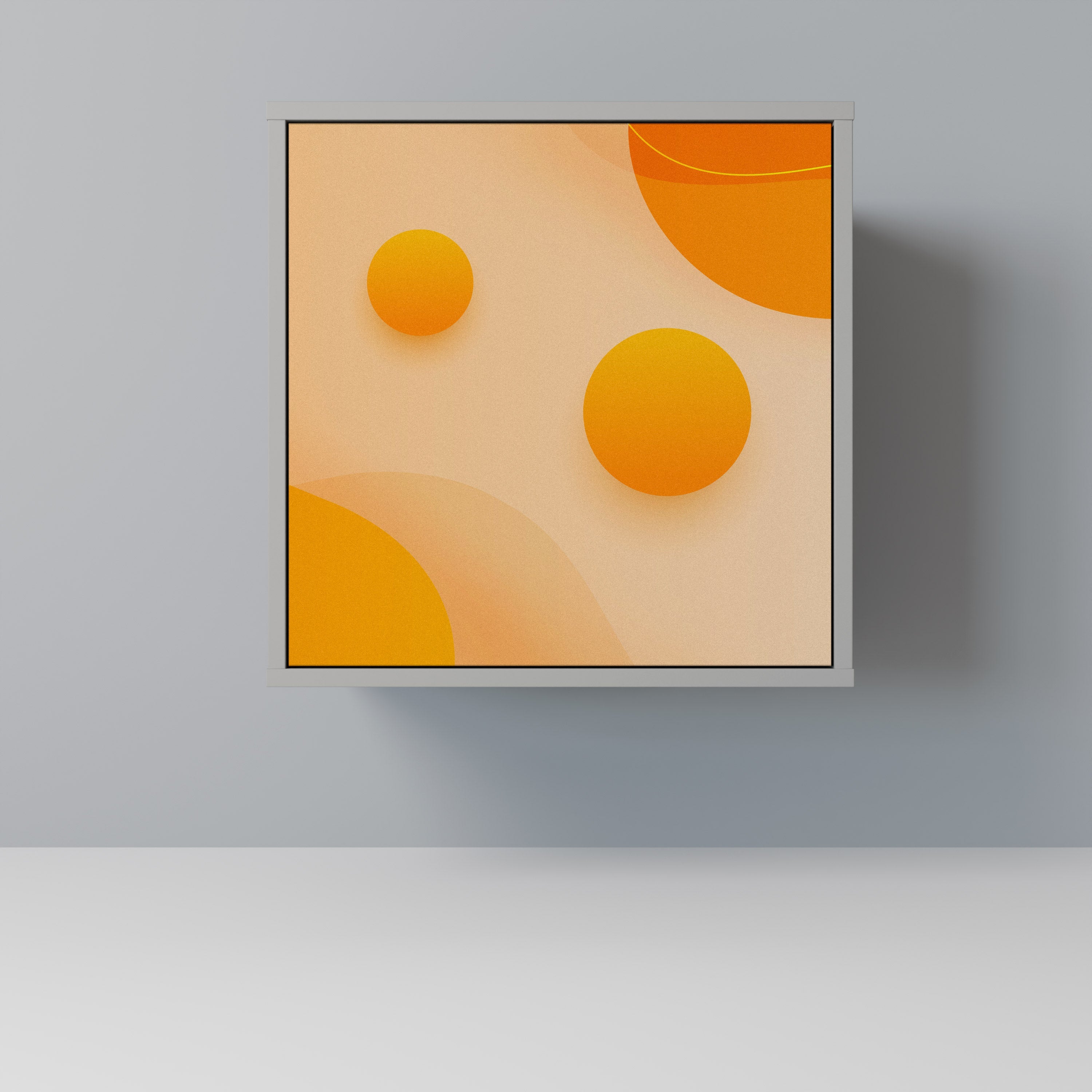 ORANGE ARRANGEMENT Aparador de 1 Porta em Acabamento Cinzento