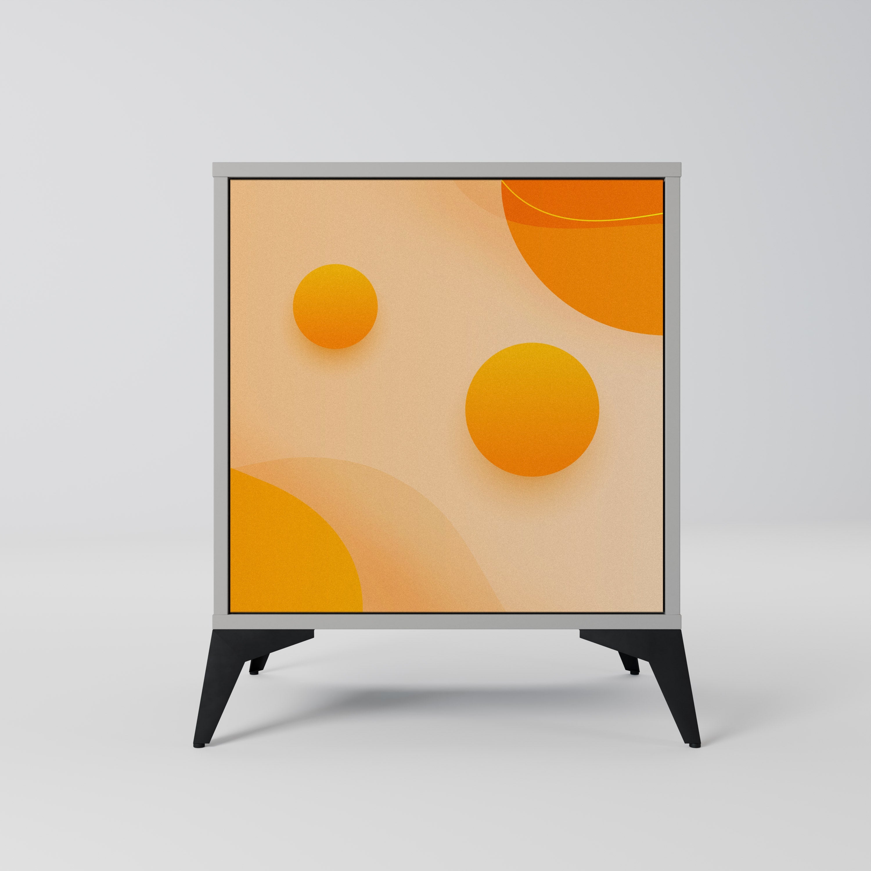 ORANGE ARRANGEMENT Aparador de 1 Porta em Acabamento Cinzento