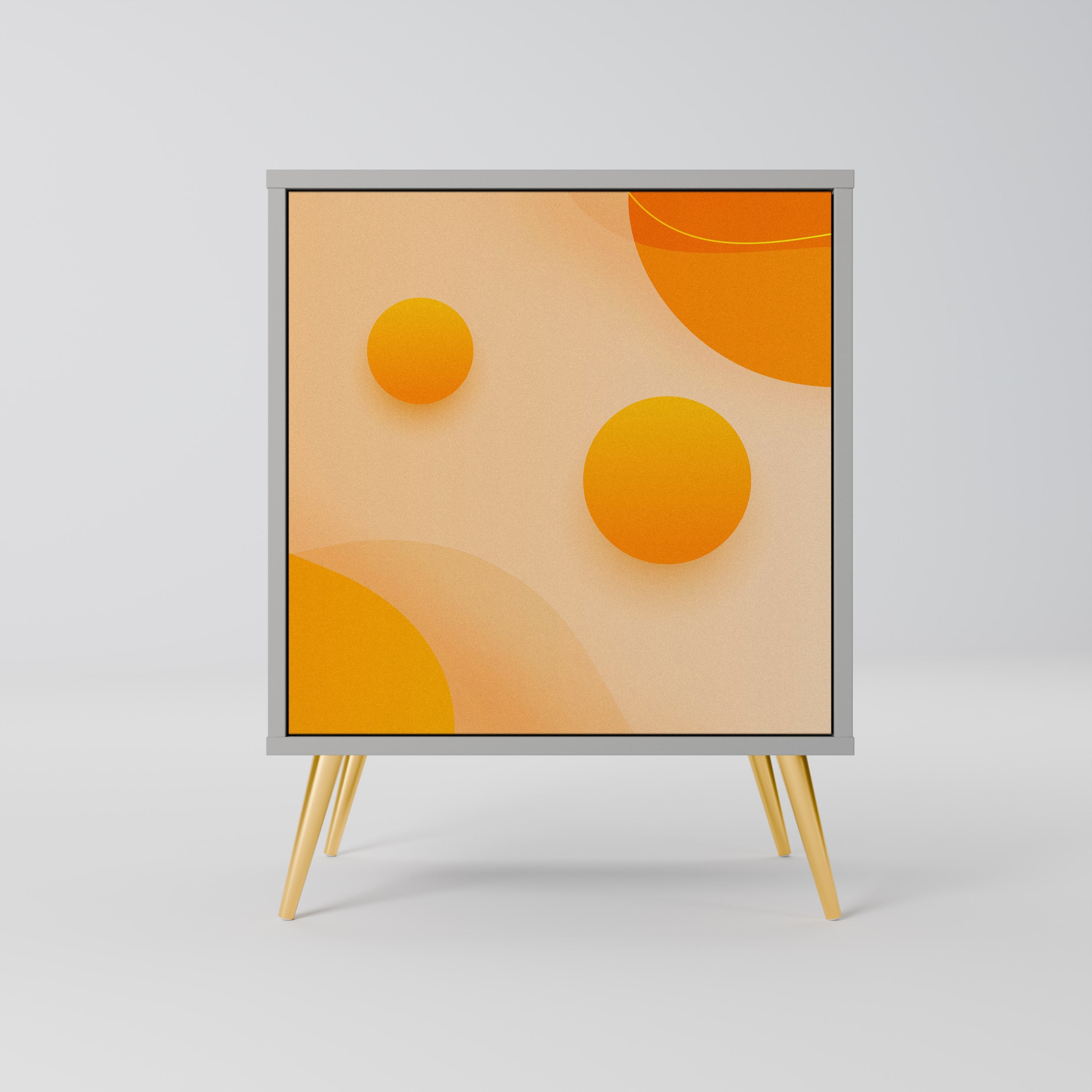 ORANGE ARRANGEMENT Aparador de 1 Porta em Acabamento Cinzento