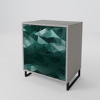 POLYGONAL FLOATING 1-Door Sideboard in Grey Finish