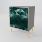 POLYGONAL FLOATING 1-Door Sideboard in Grey Finish