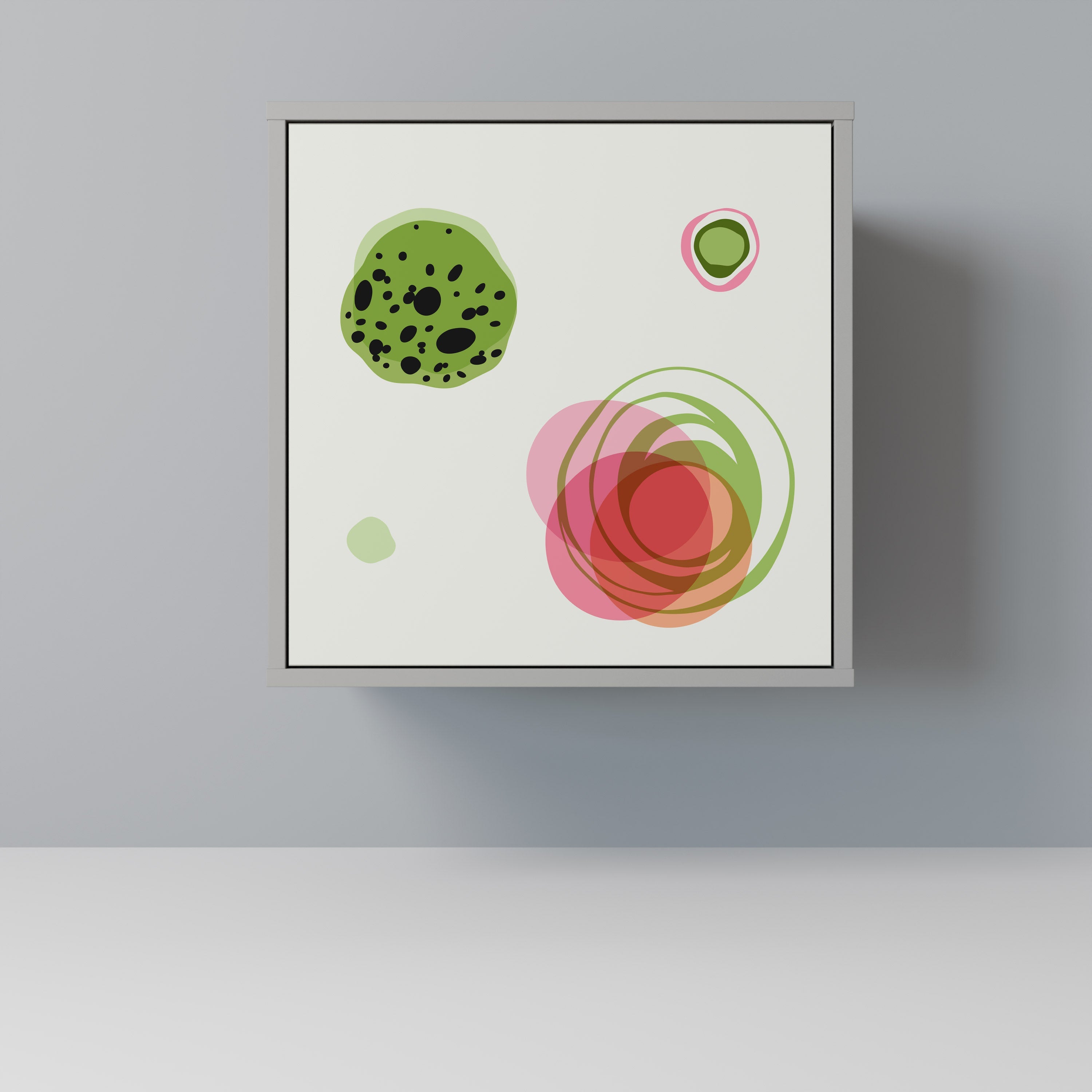 COLORFUL COSMOS 1-Door Sideboard in Grey Finish