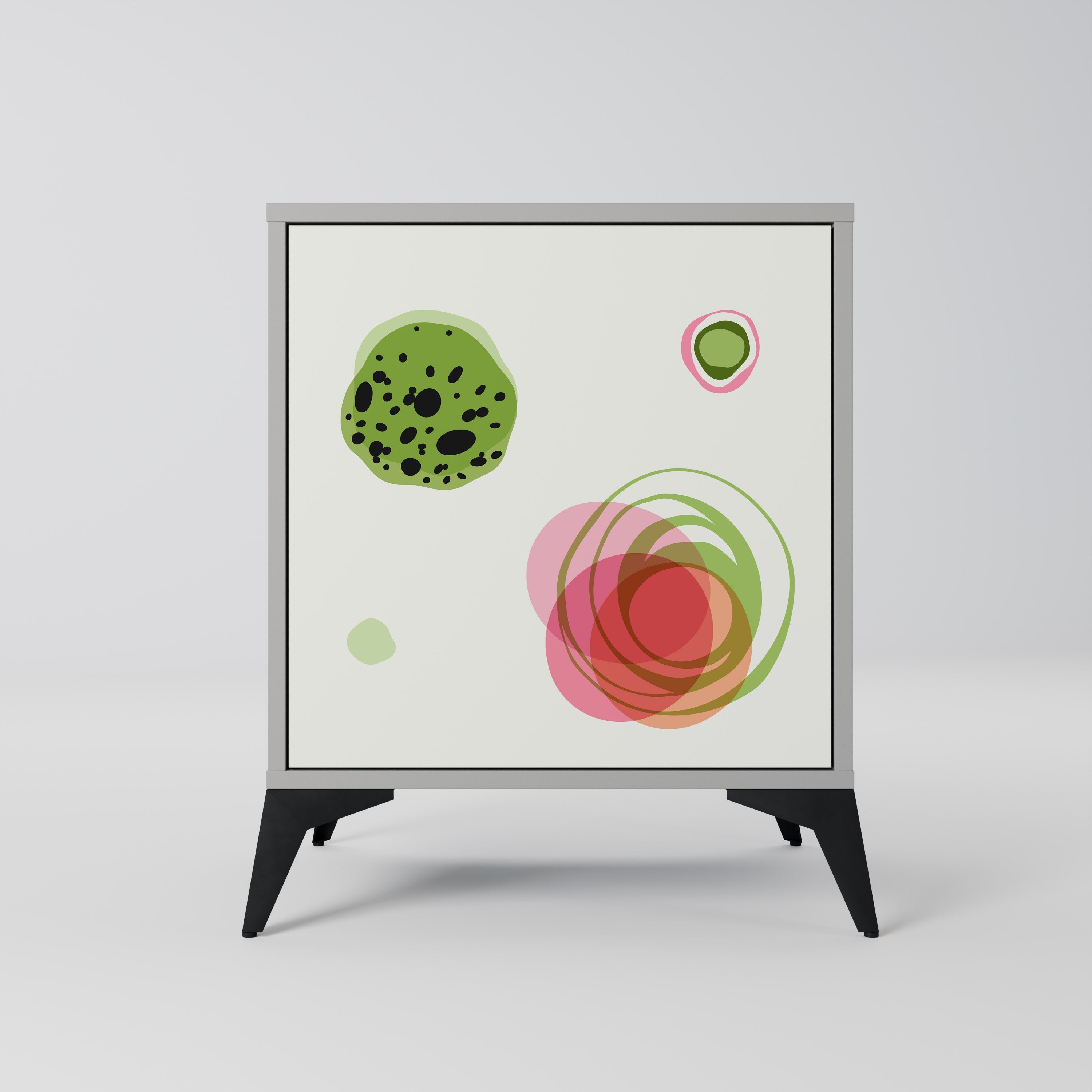 COLORFUL COSMOS 1-Door Sideboard in Grey Finish