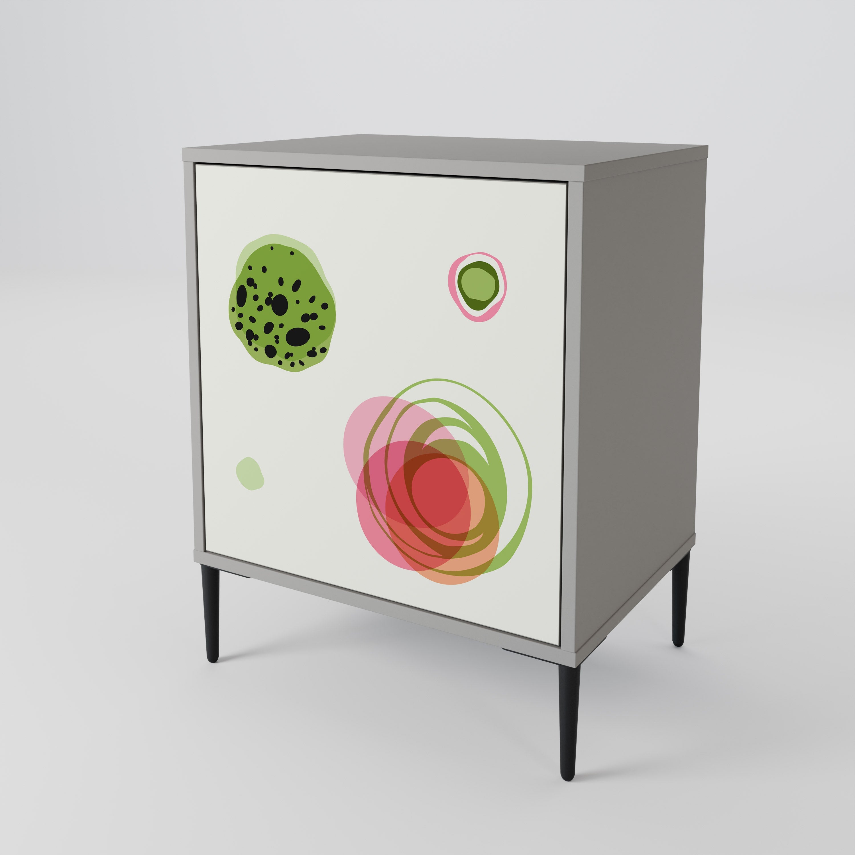COLORFUL COSMOS 1-Door Sideboard in Grey Finish