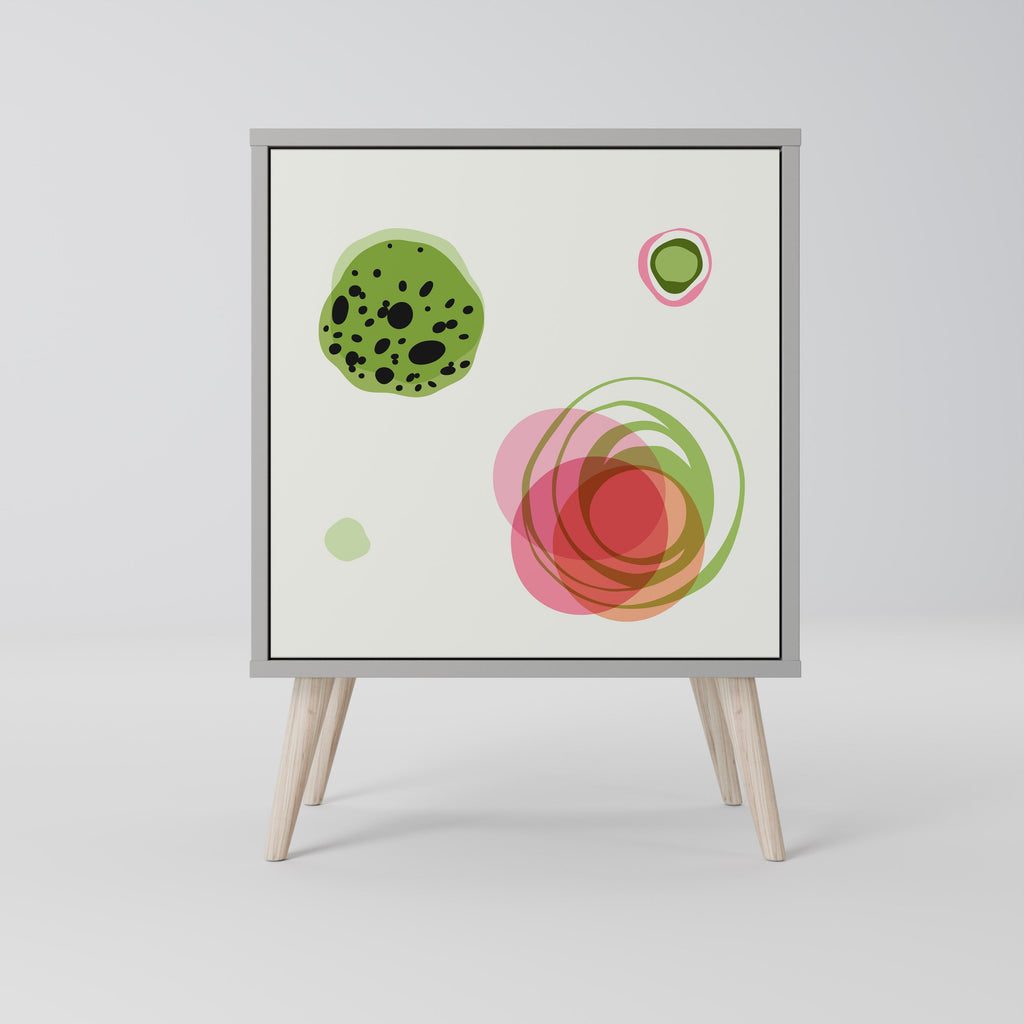 COLORFUL COSMOS Aparador de 1 Porta em Acabamento Cinzento