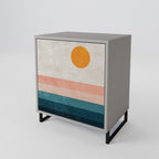 TWO HALVES Aparador de 1 Porta em Acabamento Cinzento