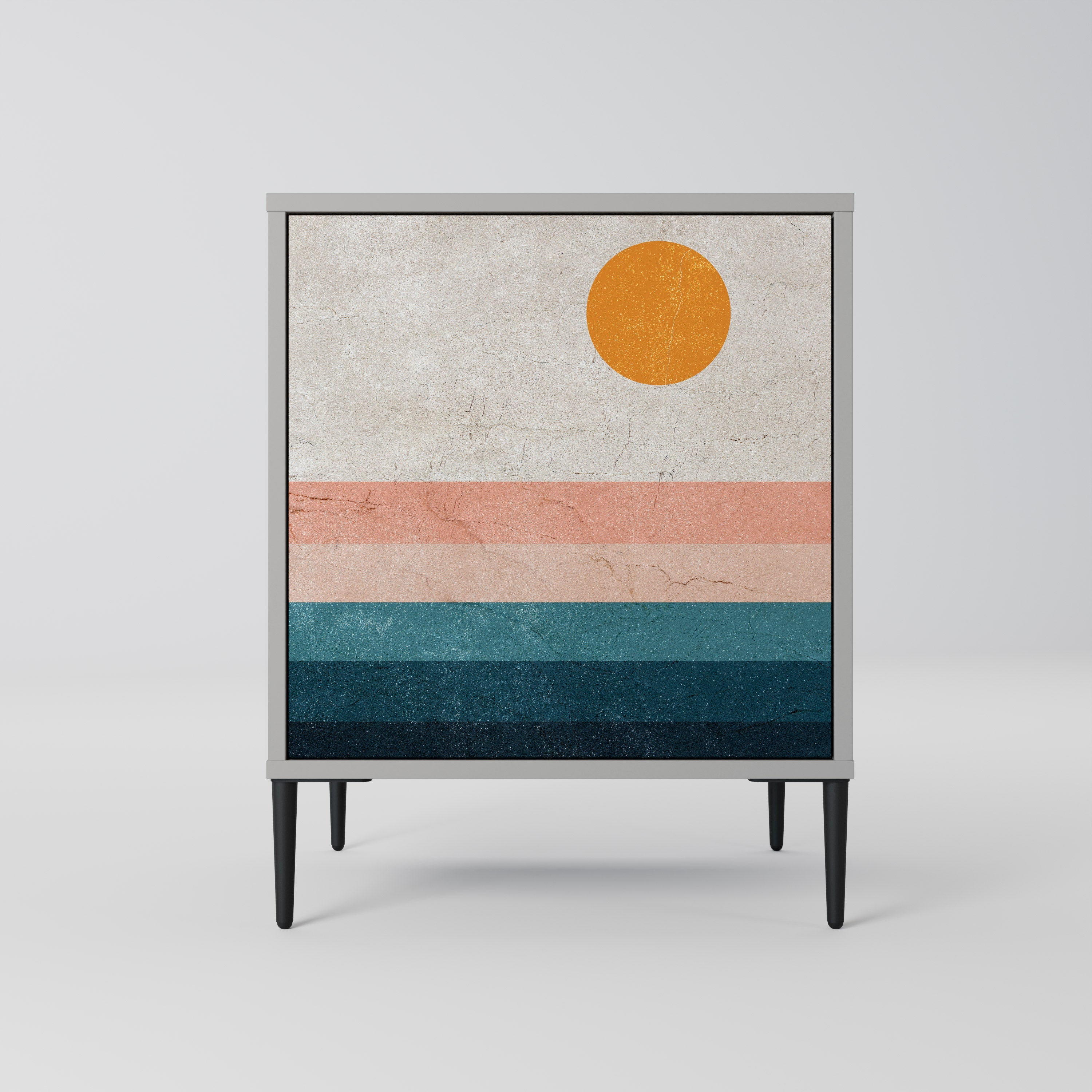 TWO HALVES Aparador de 1 Porta em Acabamento Cinzento