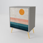 TWO HALVES Aparador de 1 Porta em Acabamento Cinzento