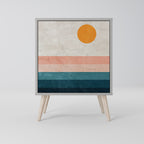 TWO HALVES Aparador de 1 Porta em Acabamento Cinzento