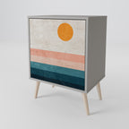 TWO HALVES Aparador de 1 Porta em Acabamento Cinzento