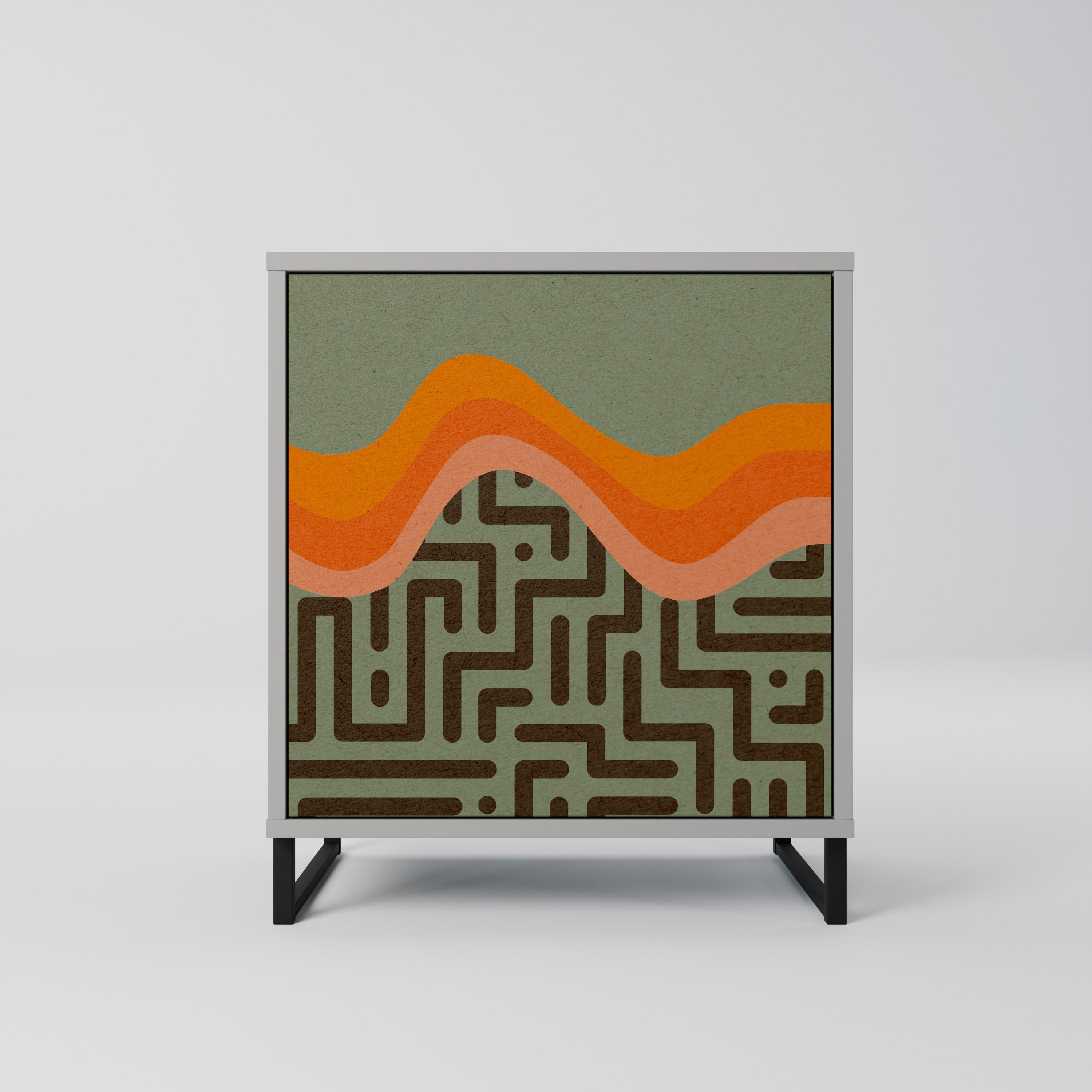 SIMPLE SOLUTIONS Aparador de 1 Porta em Acabamento Cinzento