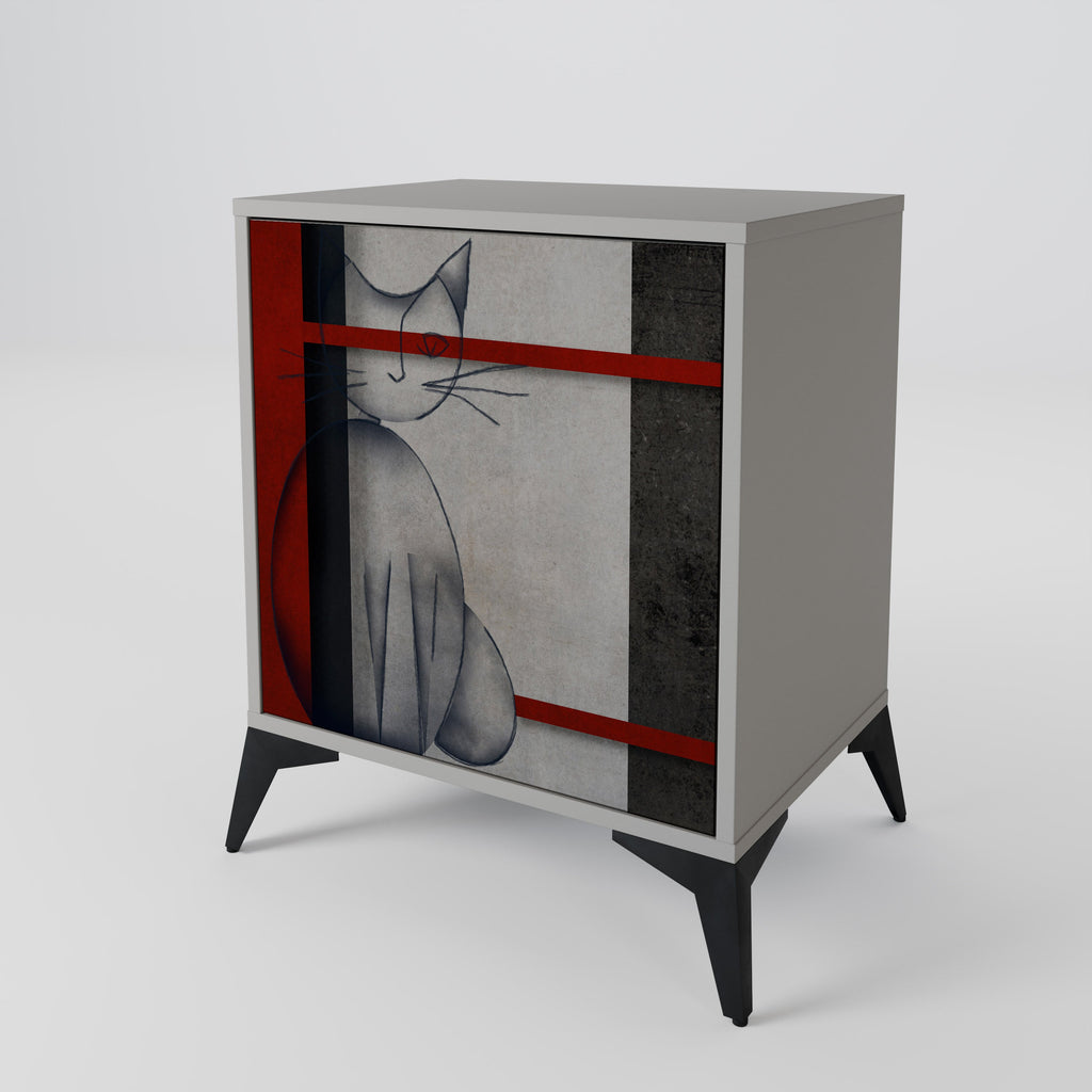 GRAY FIGURES Aparador de 1 Porta em Acabamento Cinzento