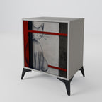 GRAY FIGURES Aparador de 1 Porta em Acabamento Cinzento