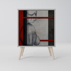 GRAY FIGURES Aparador de 1 Porta em Acabamento Cinzento