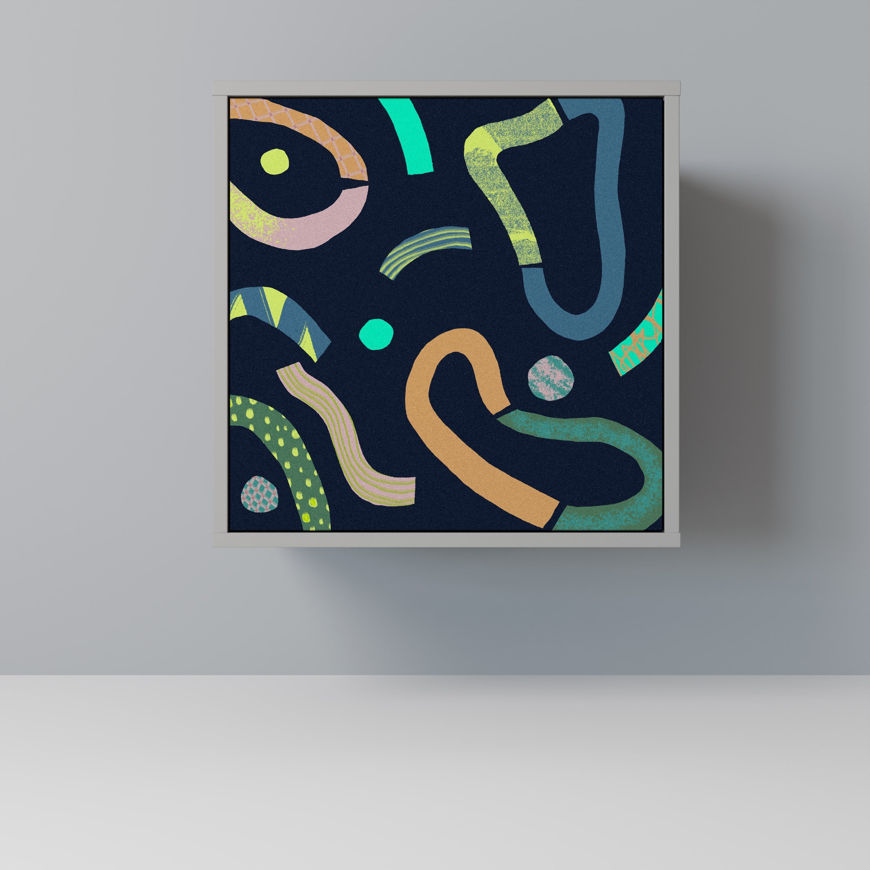 CONTRAST DANCE 1-Door Sideboard in Grey Finish