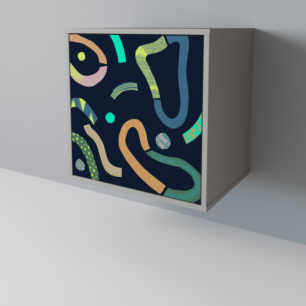 CONTRAST DANCE Aparador de 1 Porta em Acabamento Cinzento