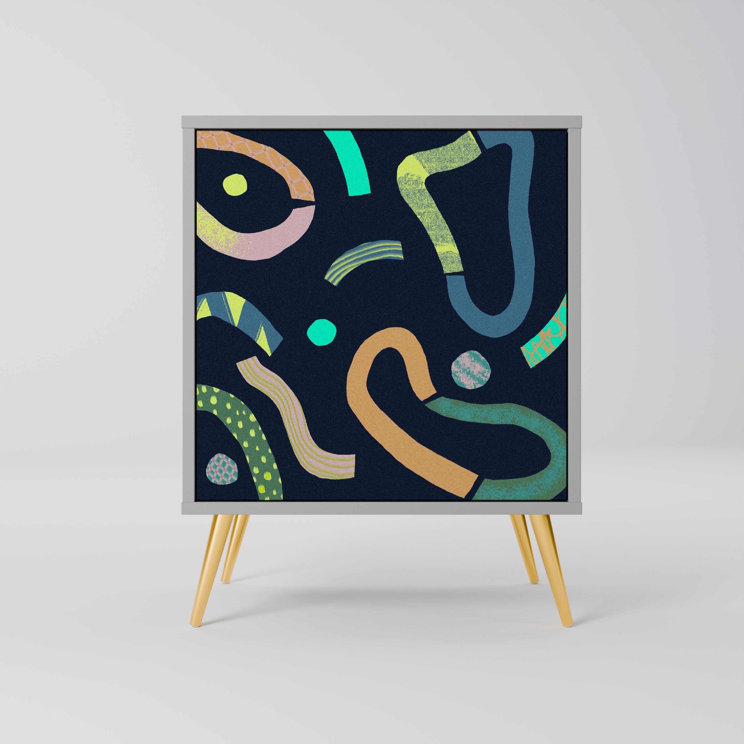 CONTRAST DANCE 1-Door Sideboard in Grey Finish