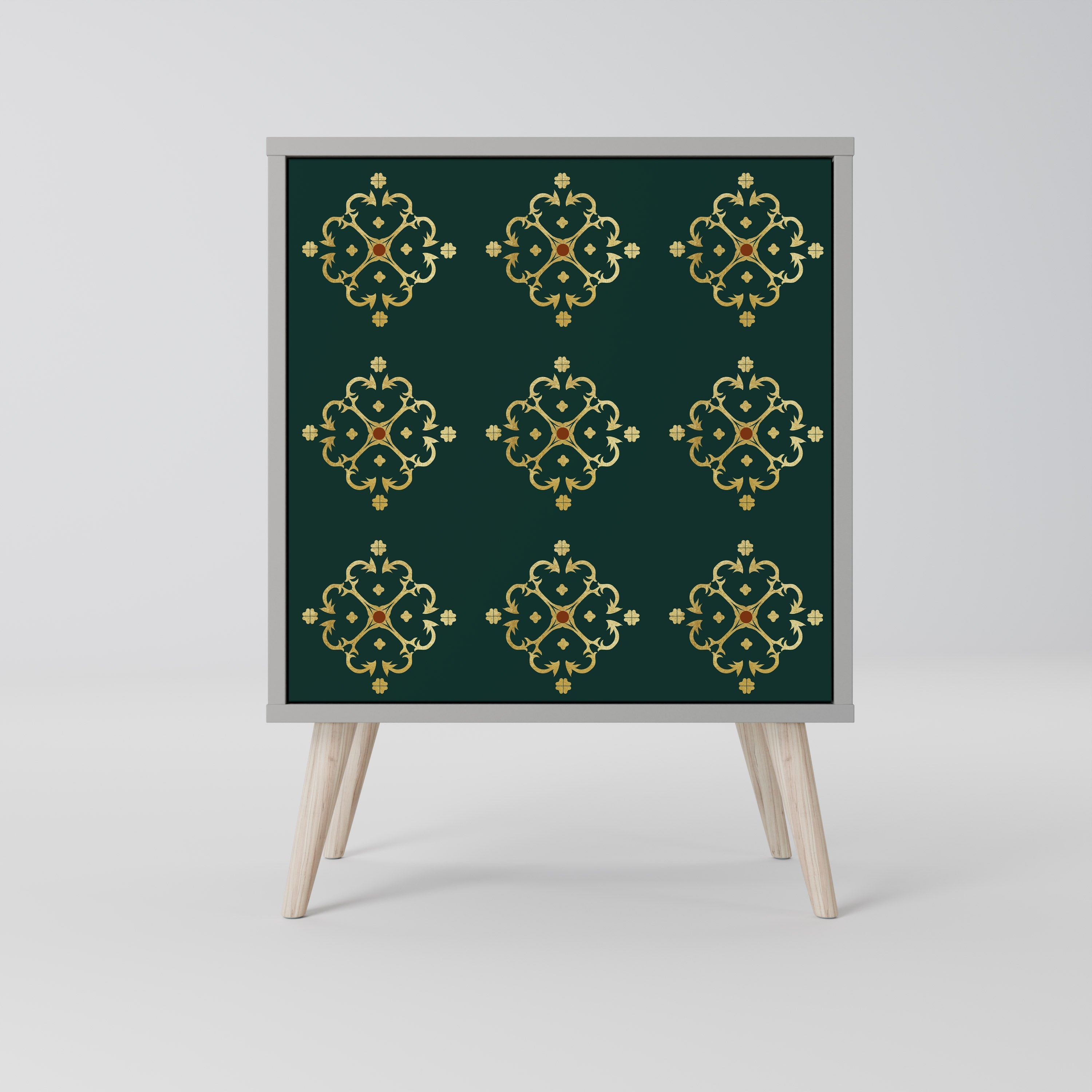 ROYAL MEDALLION Aparador de 1 Porta em Acabamento Cinzento