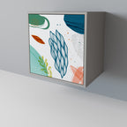 BOTANICAL HURRICANE Aparador de 1 Porta em Acabamento Cinzento