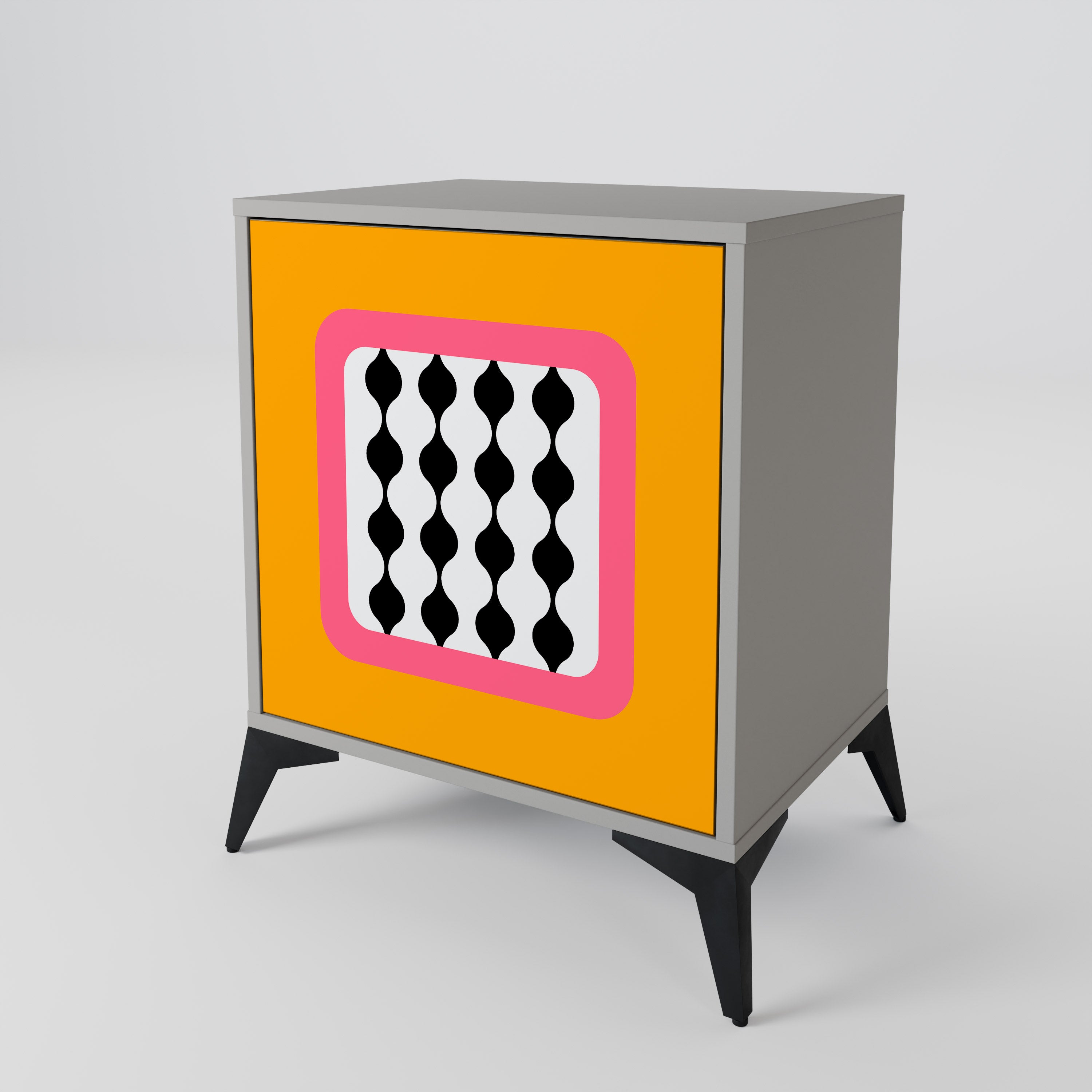 TEARS IN HEAVEN Aparador de 1 Porta em Acabamento Cinzento