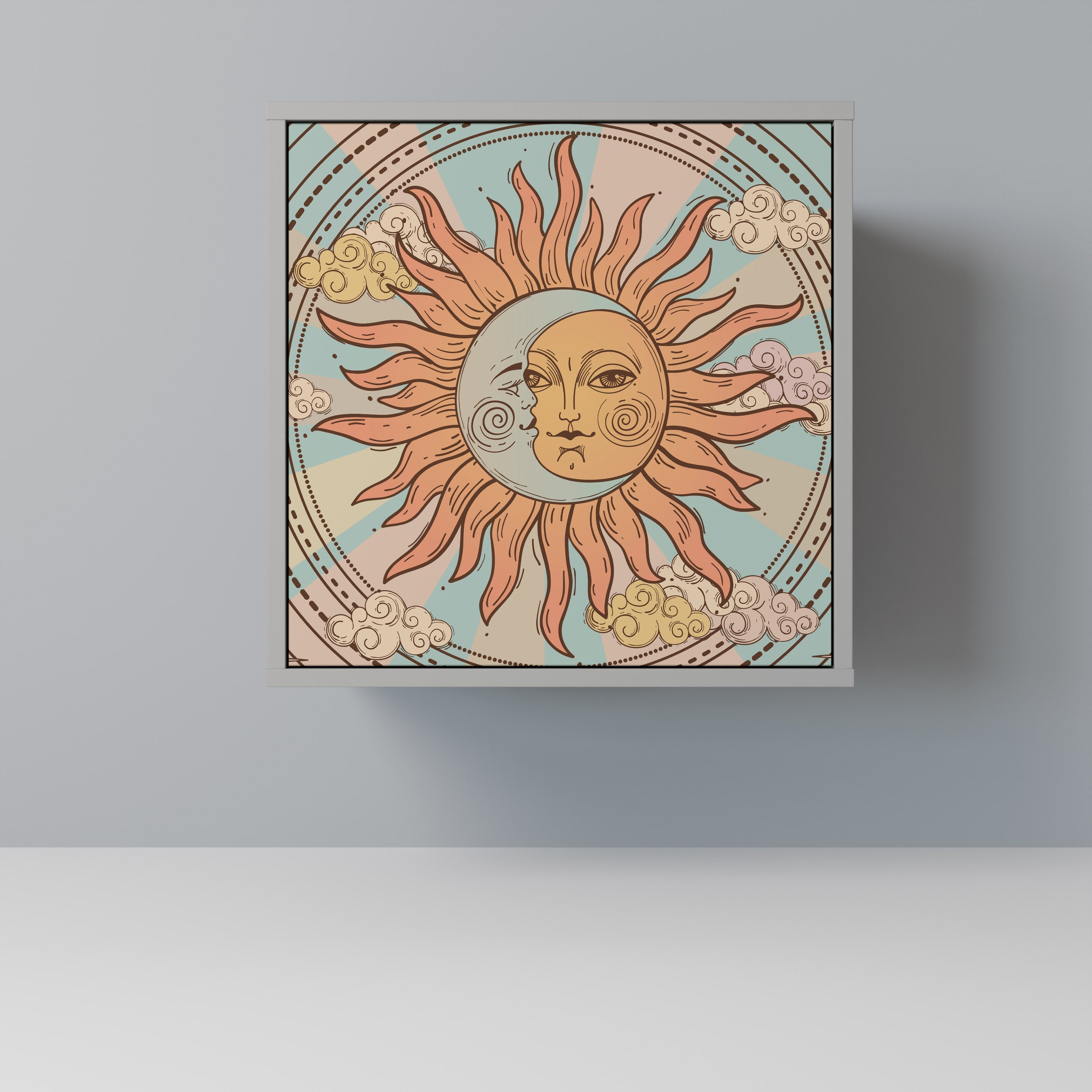 MYSTICAL STRUCTURE Aparador de 1 Porta em Acabamento Cinzento