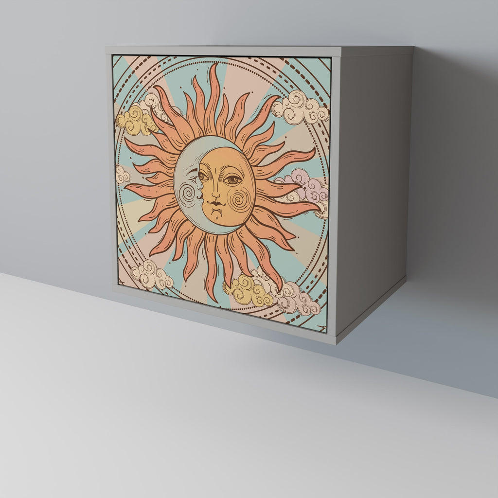 MYSTICAL STRUCTURE 1-Door Sideboard in Grey Finish