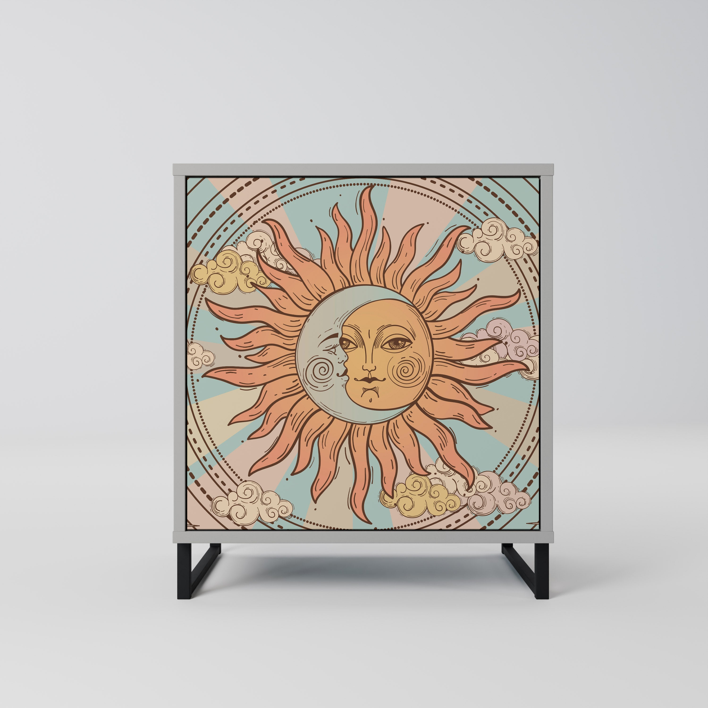 MYSTICAL STRUCTURE Aparador de 1 Porta em Acabamento Cinzento